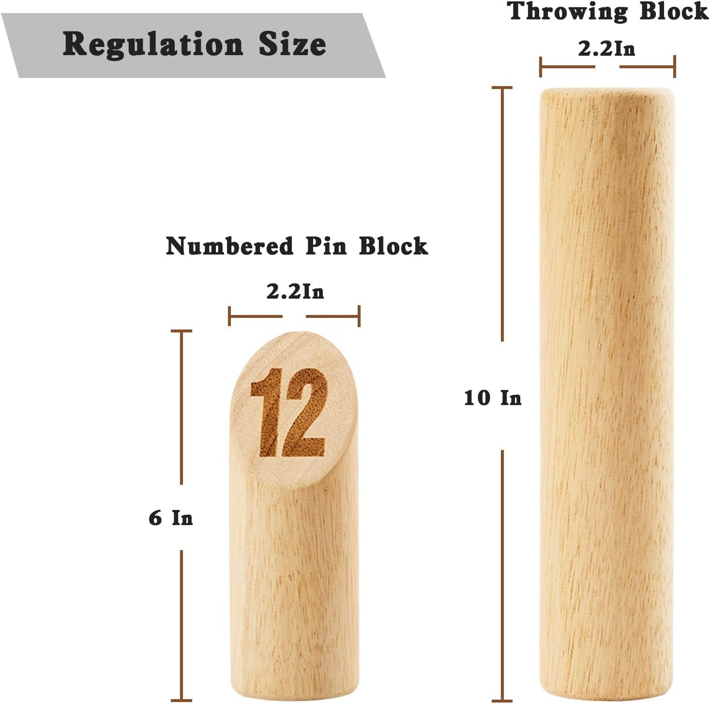 OLSA Wooden Throwing Game Set, Numbered Block Tossing Game with Scoreboard & Carry Bag-Outdoor Backyard Game for Adults, Floor Games for Lawn Beach Park and More