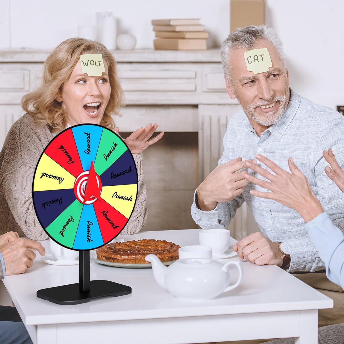 8 Inch Prize Wheel Spinner with Stand, Dry Erase Spinning Wheel for Prizes with Marker and Cloth Used for Wiping, Spin The Wheel Game for Home Parties, Trade Shows & Classroom Activities