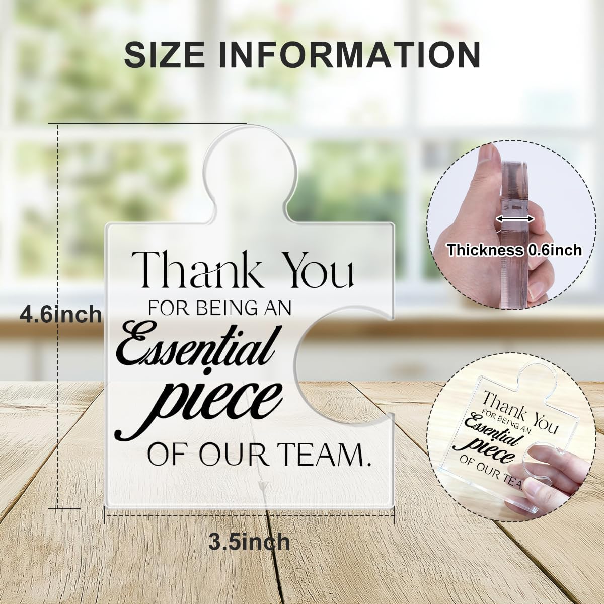 Team Appreciation Gifts for Employees, Thank You Gift for Coworkers, Best Teams Ever Gifts Thank You for Being an Essential Piece of Our Team Acrylic Puzzle Piece Plaque Office Decor