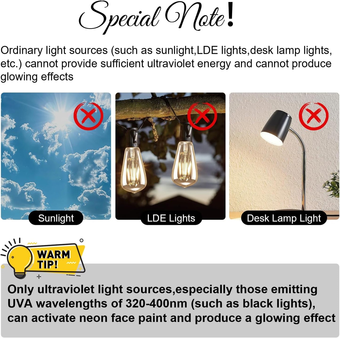 15PCS Glow Body & Face Paint,Glow in The Under UV Light or Black Light,Makeup Face Paint for Kids and Adults Halloween Club Birthday Party Masquerade,Neon Glow Party Supplies