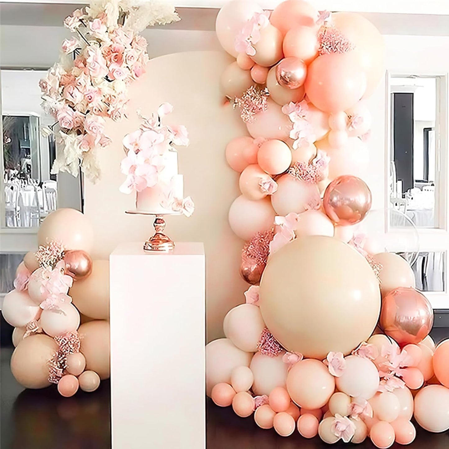 PartyWoo Baby Pink Balloons 140pcs Different Sizes of 18 12 10 5 Inch Pastel Light Pale Pink Peach Balloon Arch Kit Garland for Wedding Baby Shower Engagement Girl Birthday Party Decorations Pink-Q21