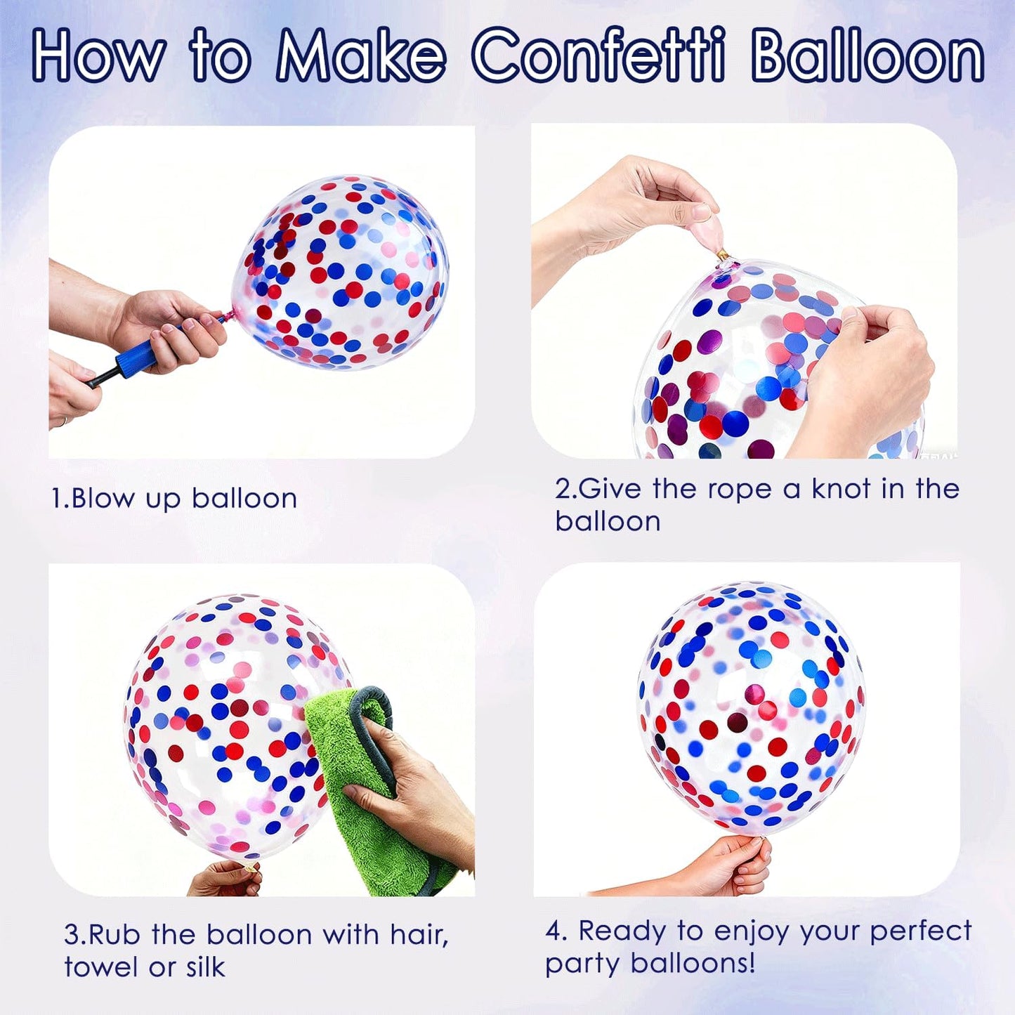 Red white and Blue Balloons,60pcs 12-Inch Navy Blue and Red and Blue Confetti Balloons Red and White Party Balloons Suitable for boys' Birthdays Graduations Independence Day and Party Decorations