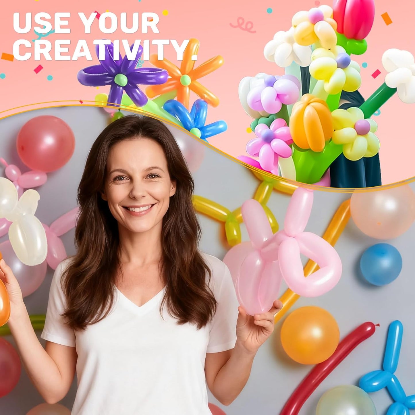 MAQIHAN 100PCS 260 Balloons Clear - Long Clear Balloon for Tying Balloon Arch Globos 260q Transparentes Long Skinny Balloon for Animals Twisting Modeling Balloons Birthday Party Decoration