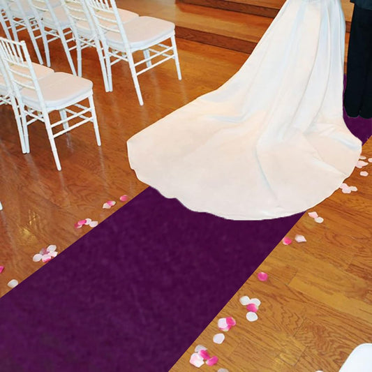 FUHSY Aisle Runners for Weddings Purple Aisle Runner 15FTx2FT Aisle Floor Runner Wedding Decorations Luxurious Velvet Fabric Carpet Runner Indoor and Ourtdoor Aisle Runner Carpet for Graduation Party