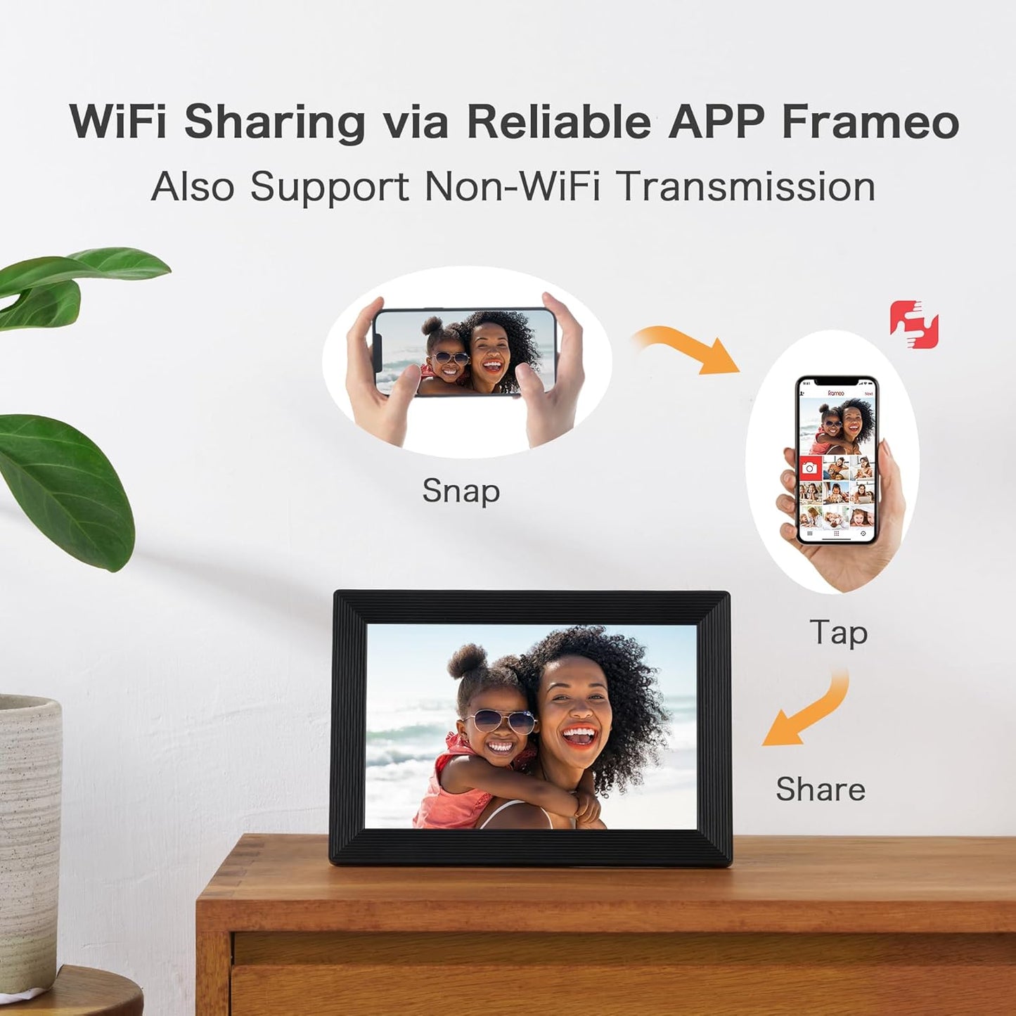 Digital Picture Frame, Frameo WiFi 10.1 Inch 1280*800IPS HD Touch Screen Digital Photo Frame, 16GB Memory, Auto-Rotate, Share Picture Video, Birthday Gifts for Women, Gifts for Mom, Dad, Wedding Gifts