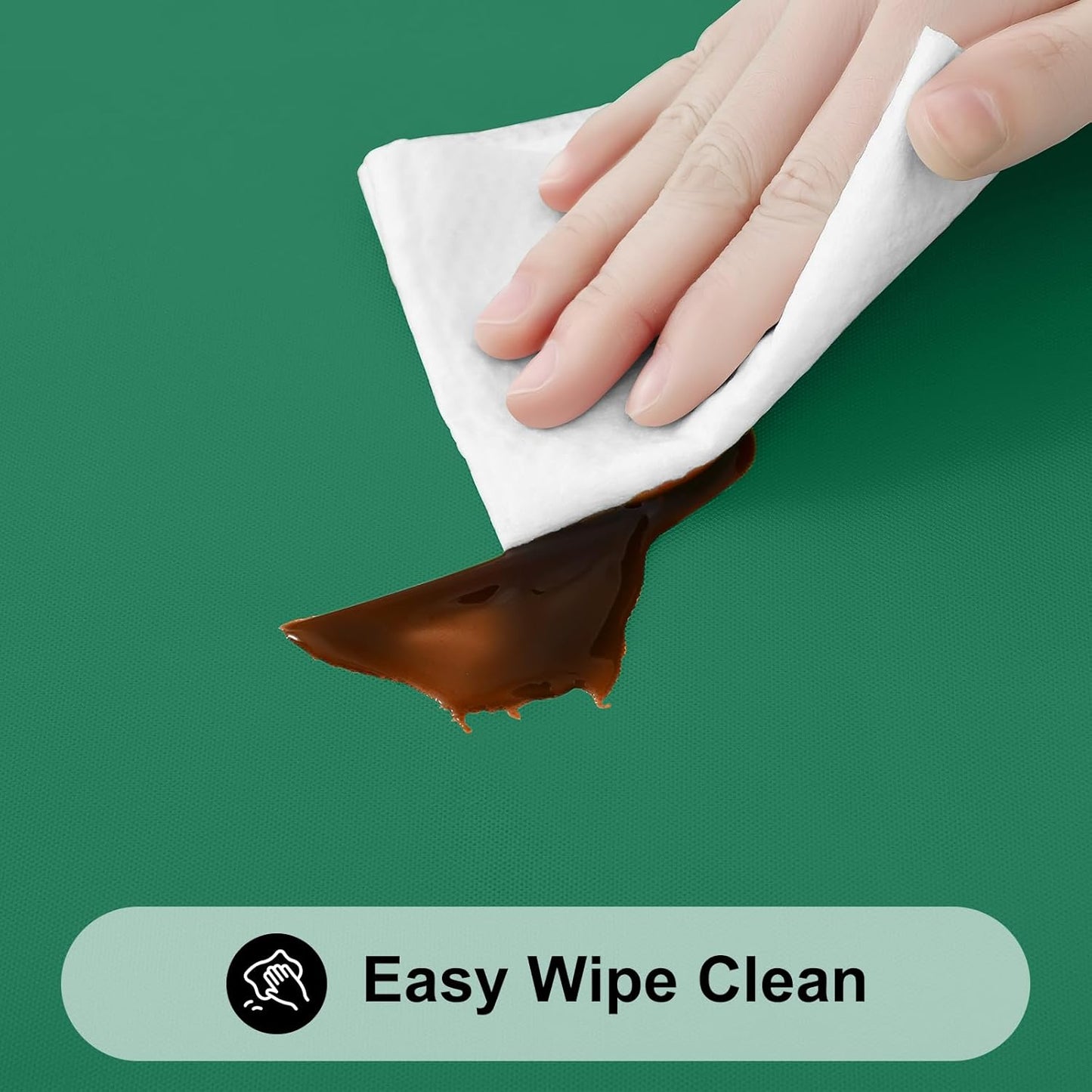 Smiry Rectangle Tablecloth, Elastic Fitted Flannel Backed Vinyl Tablecloths for 6ft Folding Tables, Waterproof Wipeable Table Covers for Indoor, Outdoor, Picnic and Camping (Emerald Green, 30"x72")