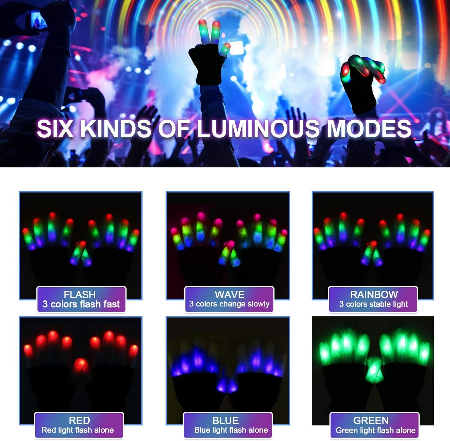 Children LED Finger Light Gloves Cool Fun Toys for Kids - Gifts for Kids