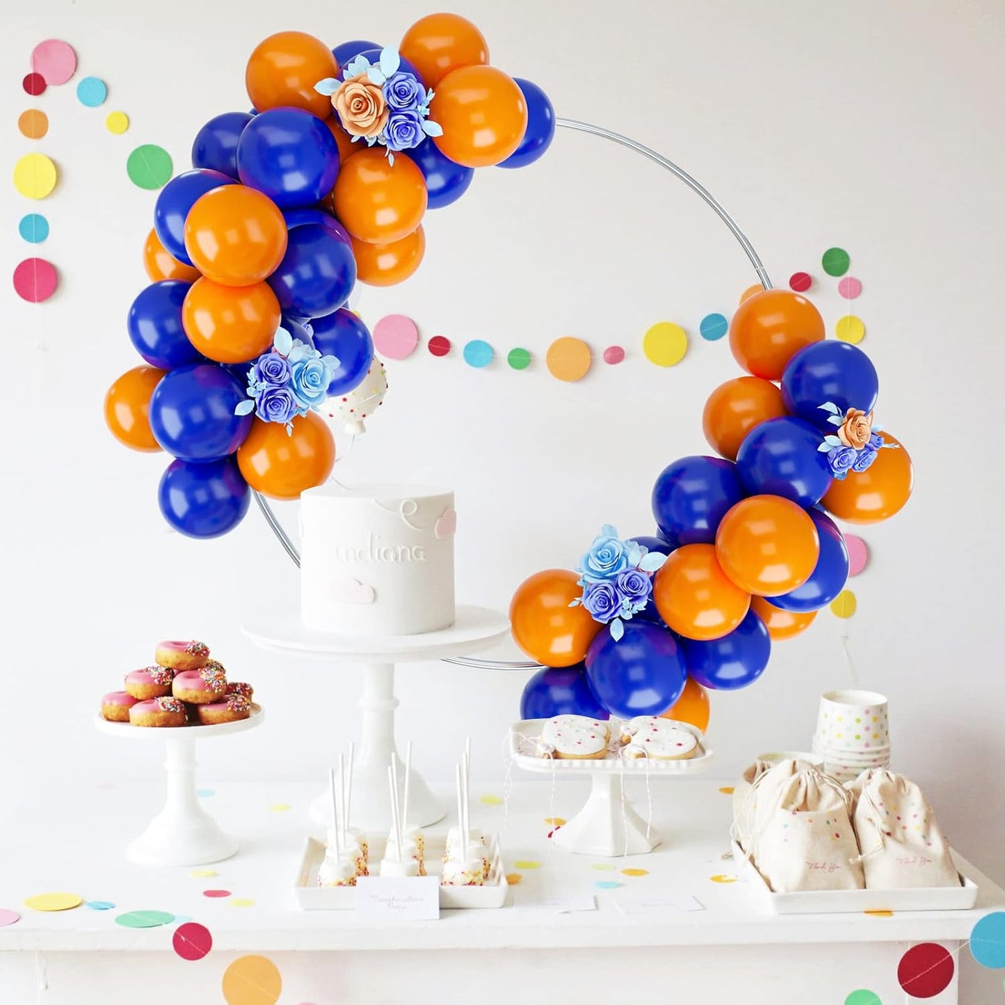 Balloons Blue and Orange, 50PCS Blue and Orange Latex Balloon, Blue and Orange Party Balloons Birthday Balloons Decoration for Girls Boys Birthday Party Baby Shower Bridal Shower Engagement