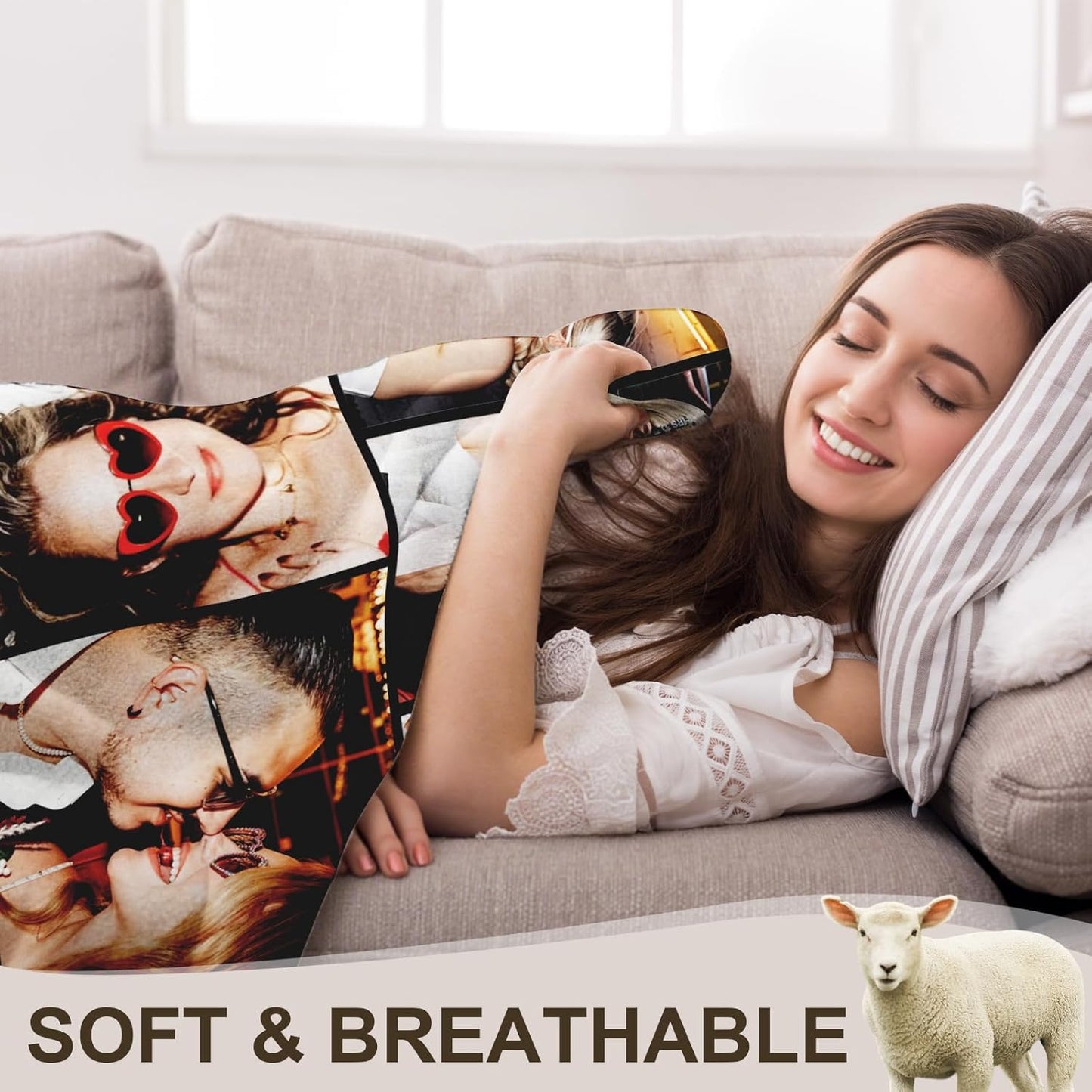 Yofair Ships Next Day, Custom Blanket with Picture Anniversary Wedding Gifts for Women Men Personalized Photo Blankets I Love You Couple Gift for Boyfriend Girlfriend Wife Husband