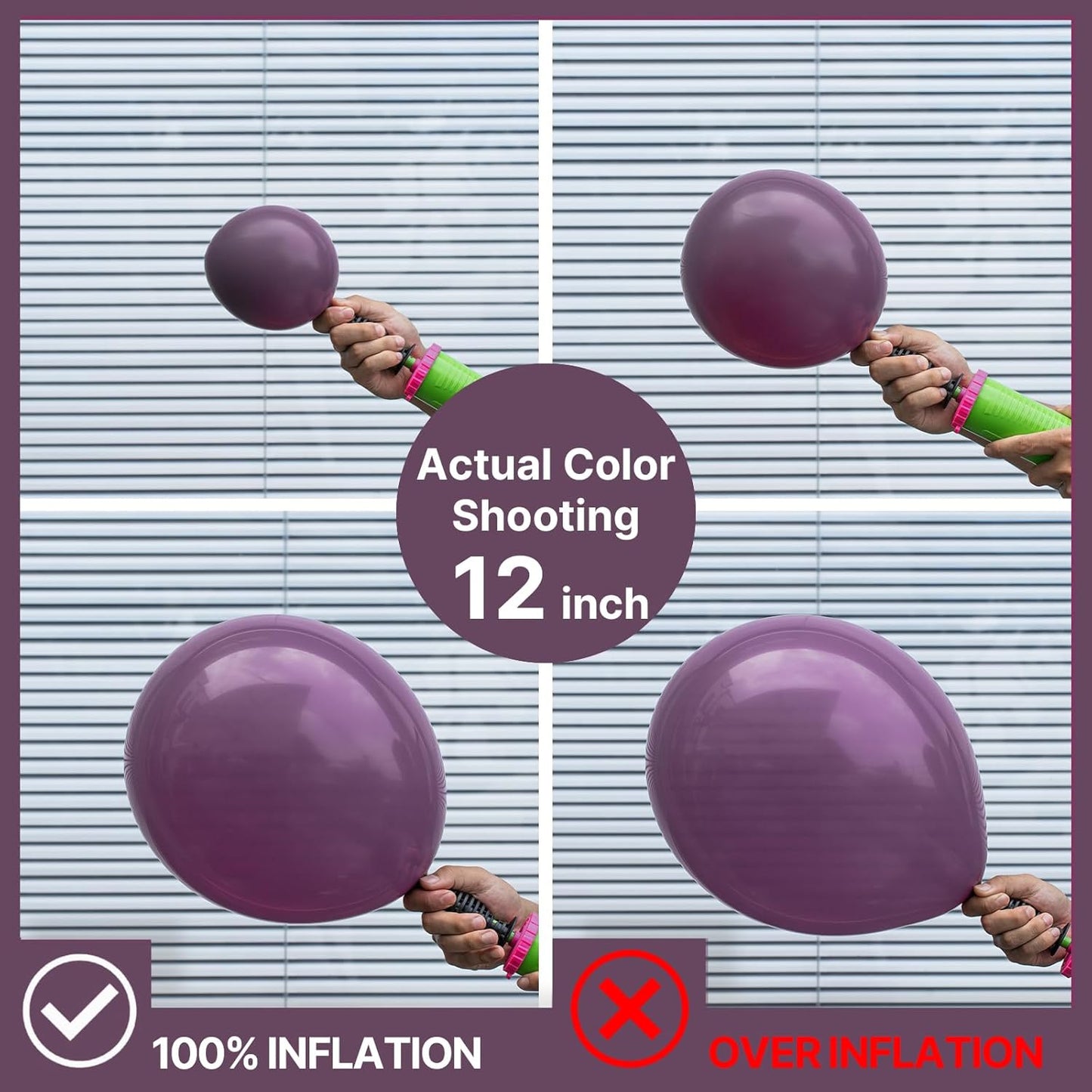 PartyWoo Dusty Purple Balloons 50 pcs 12 Inch Matte Mauve Dark Purple Latex Helium Balloons for Wedding Baby Shower Gender Reveal Graduation Butterfly Birthday Party Decorations Purple-F50