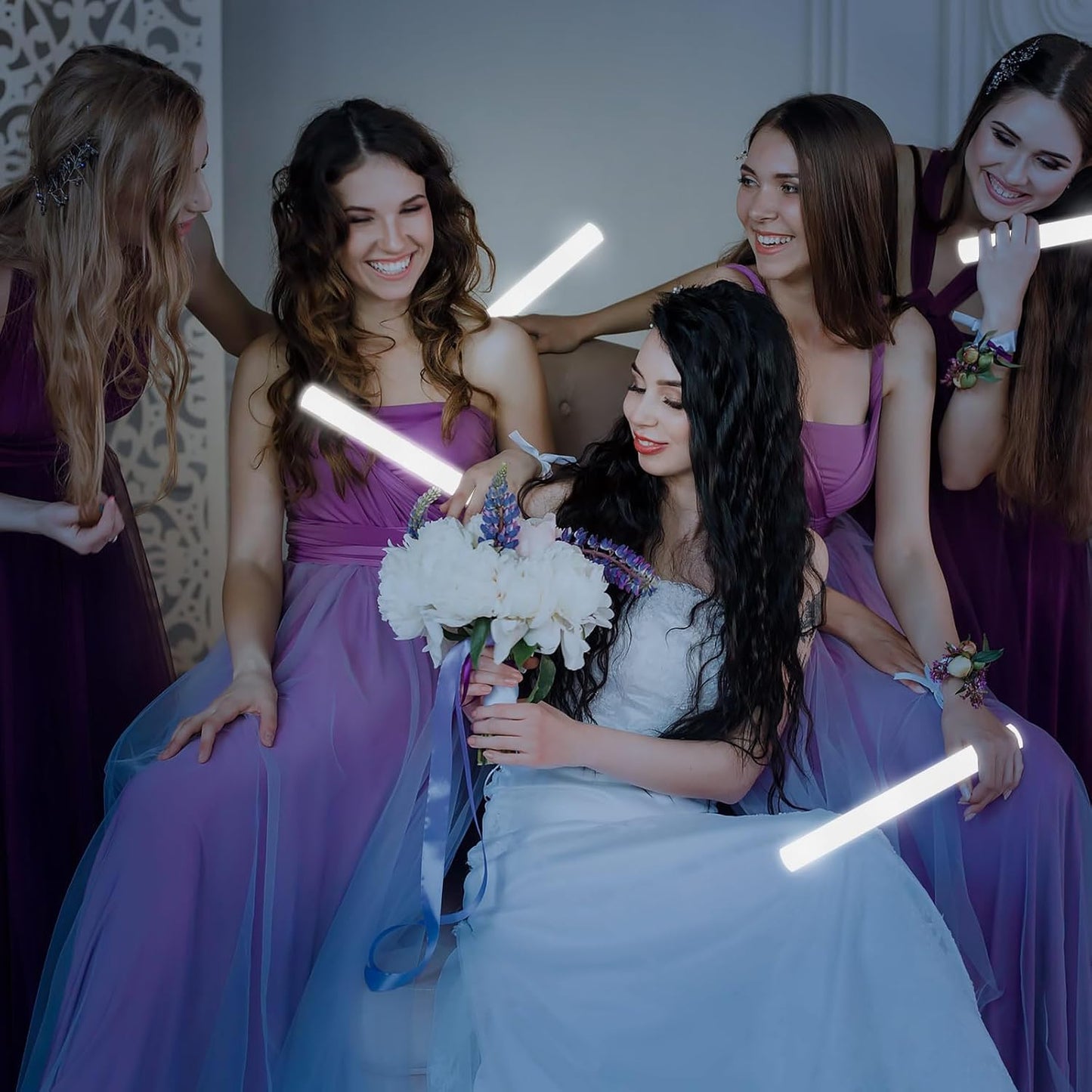 Glow Foam Wand, 36 Pcs White Giant LED Light Up Sticks 3 Modes Flashing Glowing Baton Wands Party Supplies for Wedding, Raves,Concert,Birthday,Christmas, Halloween,Sporting Events