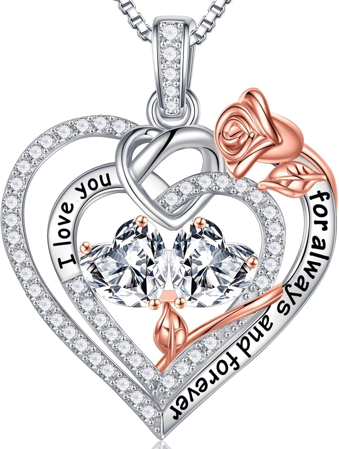 Iefil Christmas Gifts for Wife Women - 925 Sterling Silver Double Birthstone Necklace, Anniversary Birthday Gifts for Women, Jewelry Gift for Wife Girlfriend Mom Her