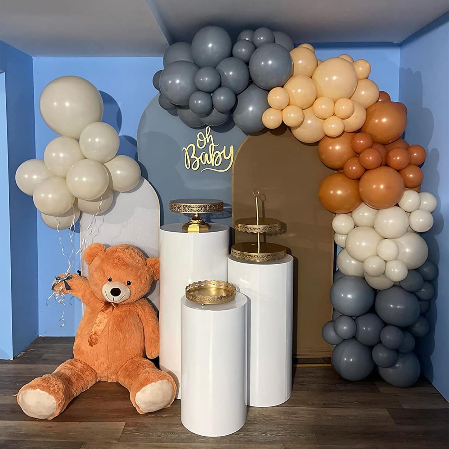 Light Brown Balloons, 150 pcs Different Sizes Pack of 18 Inch 12 Inch 10 Inch 5 Inch Caramel Brown Tan Boho Balloons for Balloon Garland Balloon Arch as Birthday Party Wedding Decorations