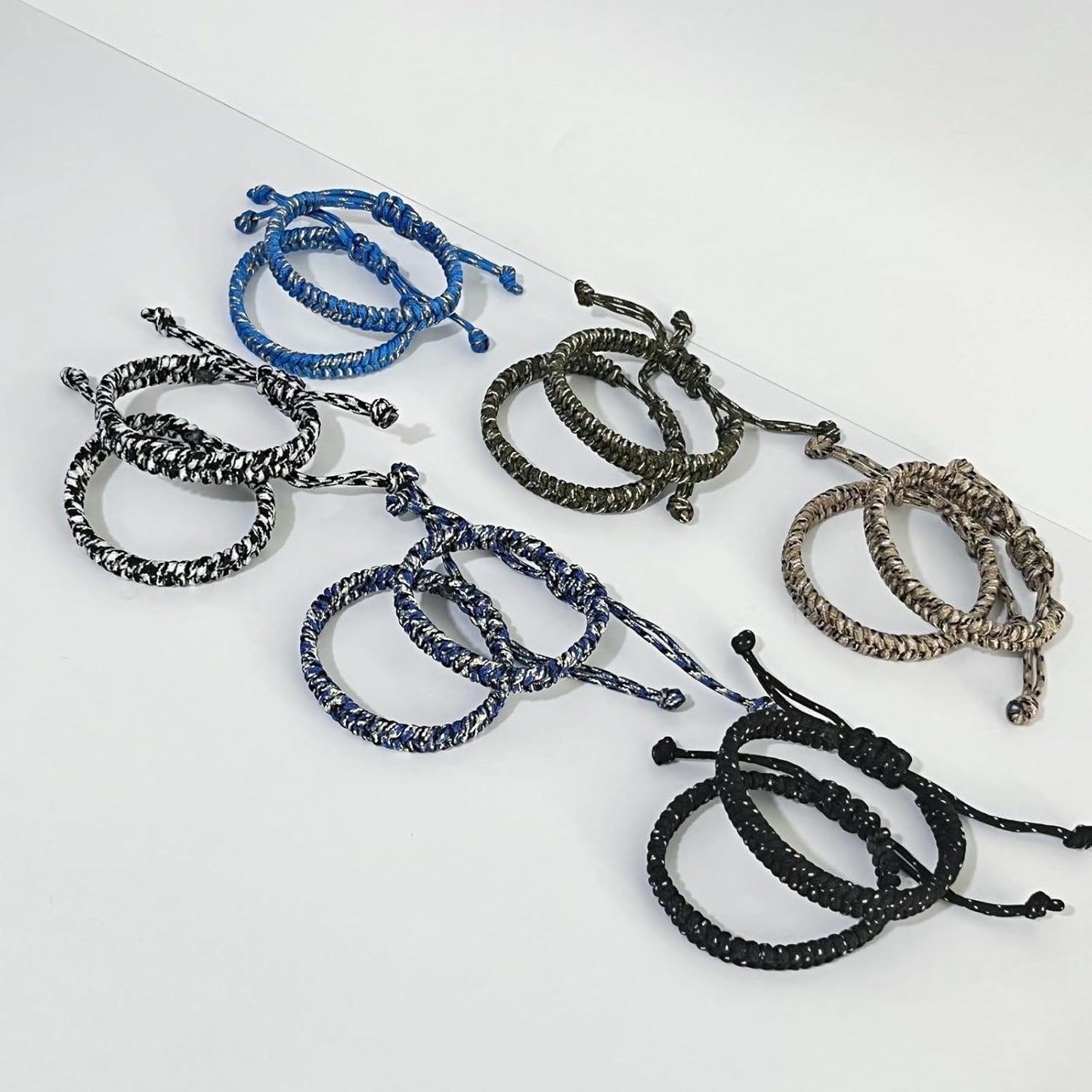 YANMIN 12 pcs Braided Friendship Bracelets for Teen Boys Adjustable Paracord Bracelets Handmade Goody Bag Stuffers Easter Basket Filler Tween Teenager Birthday Christmas Camping Party Favors