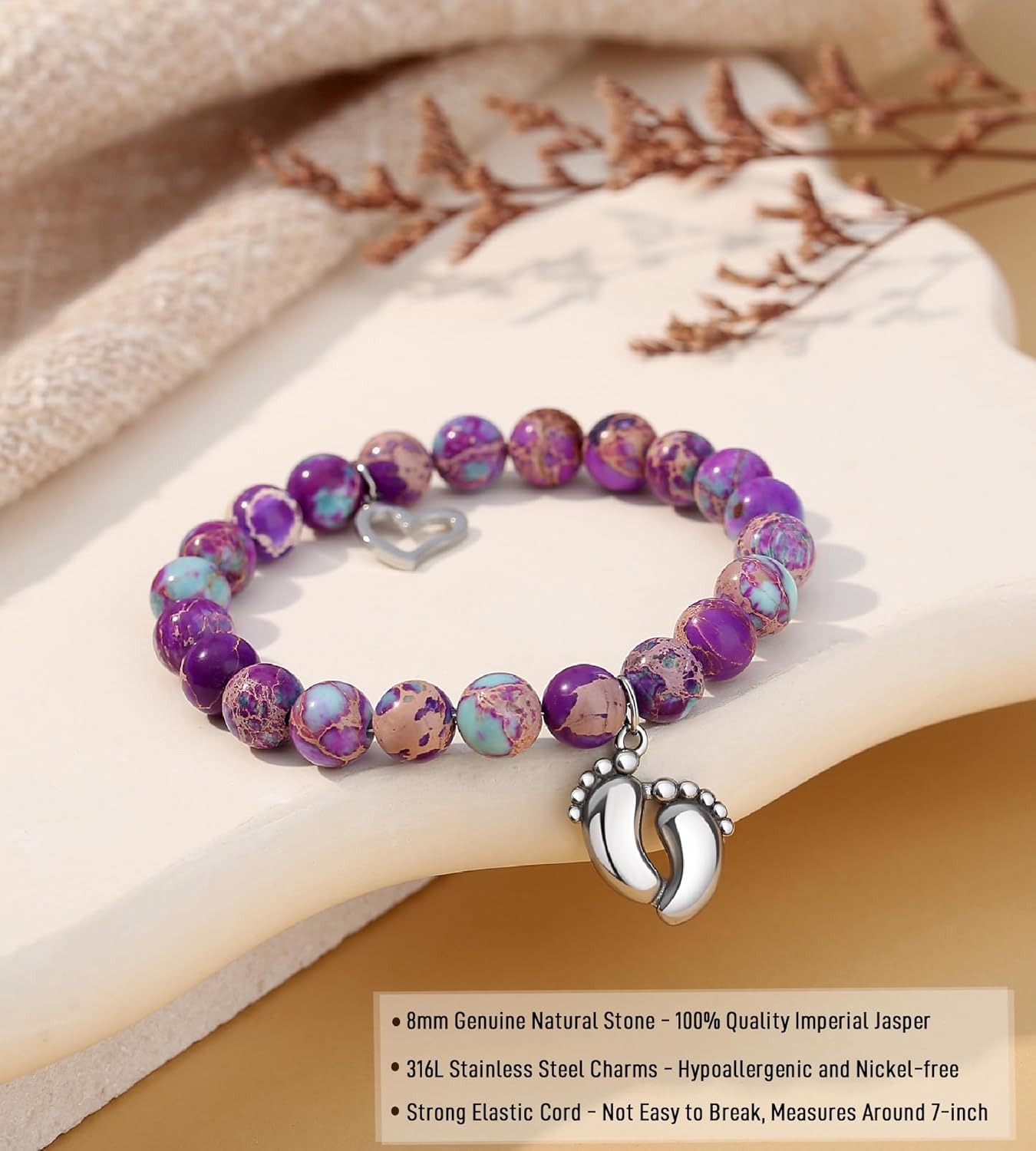 TONY & SANDY New Mom Gifts, Bracelets for First Time Moms on Mother's Day, Birthday, Christmas, Stocking Stuffers