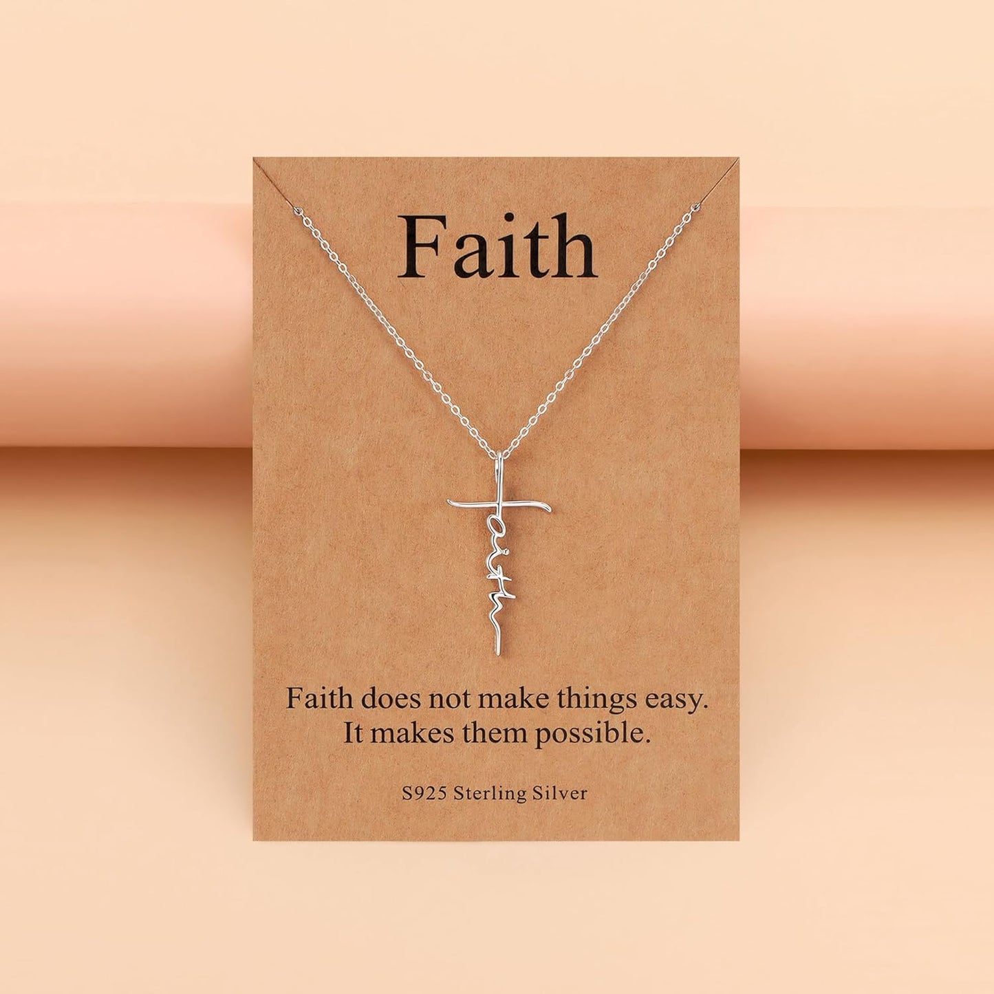 Lcherry Faith Cross Pendant Necklace for Women Religious Christian Jewelry Mother's Day Gifts for Women