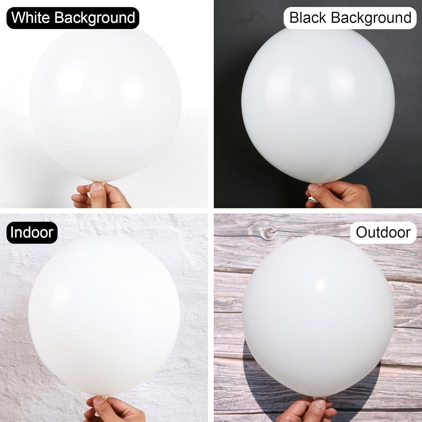 White Balloons, 150 pcs Different Sizes Pack of 18 Inch 12 Inch 10 Inch 5 Inch Matte White Latex Balloons for Balloon Garland Balloon Arch as Birthday Party Wedding Decorations