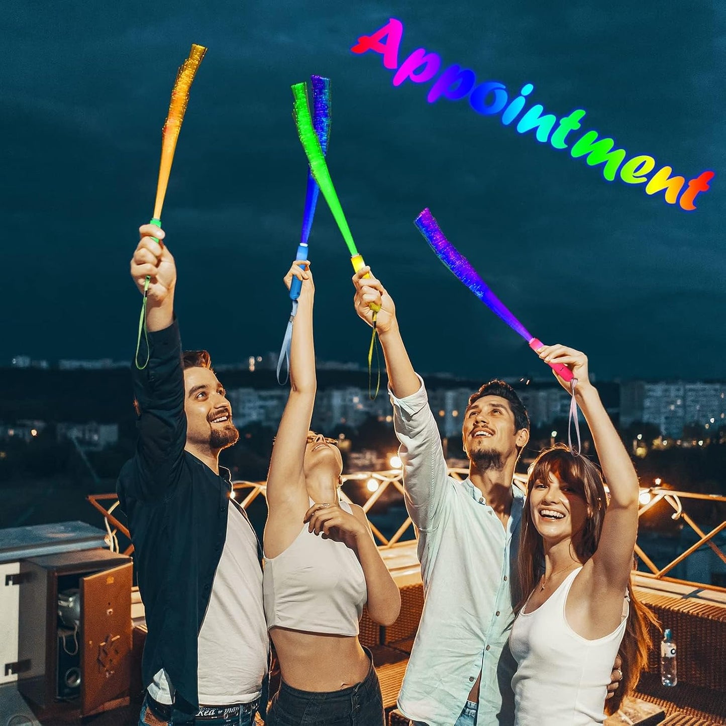 100 Pack Glow Sticks Mardi Gras Party Supplies ,3 Models Flashing Sticks, Fiber Optic Wands Light up Sticks Fit New Years Eve Wedding Birthday Christmas valentine's day