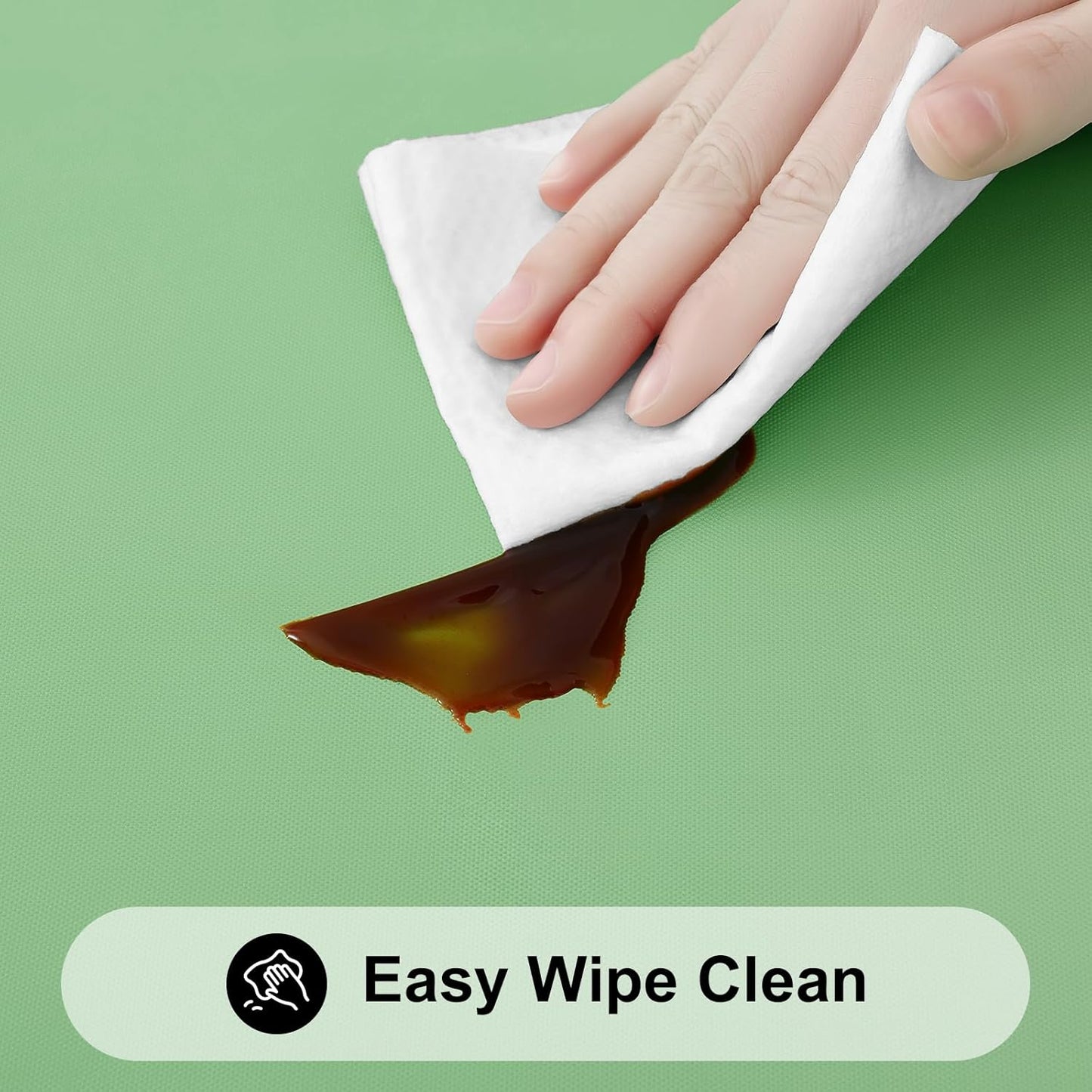 Smiry Rectangle Tablecloth, Elastic Fitted Flannel Backed Vinyl Tablecloths for 4ft Folding Tables, Waterproof Wipeable Table Covers for Indoor, Outdoor, Picnic and Camping (Sage Green, 30"x48")