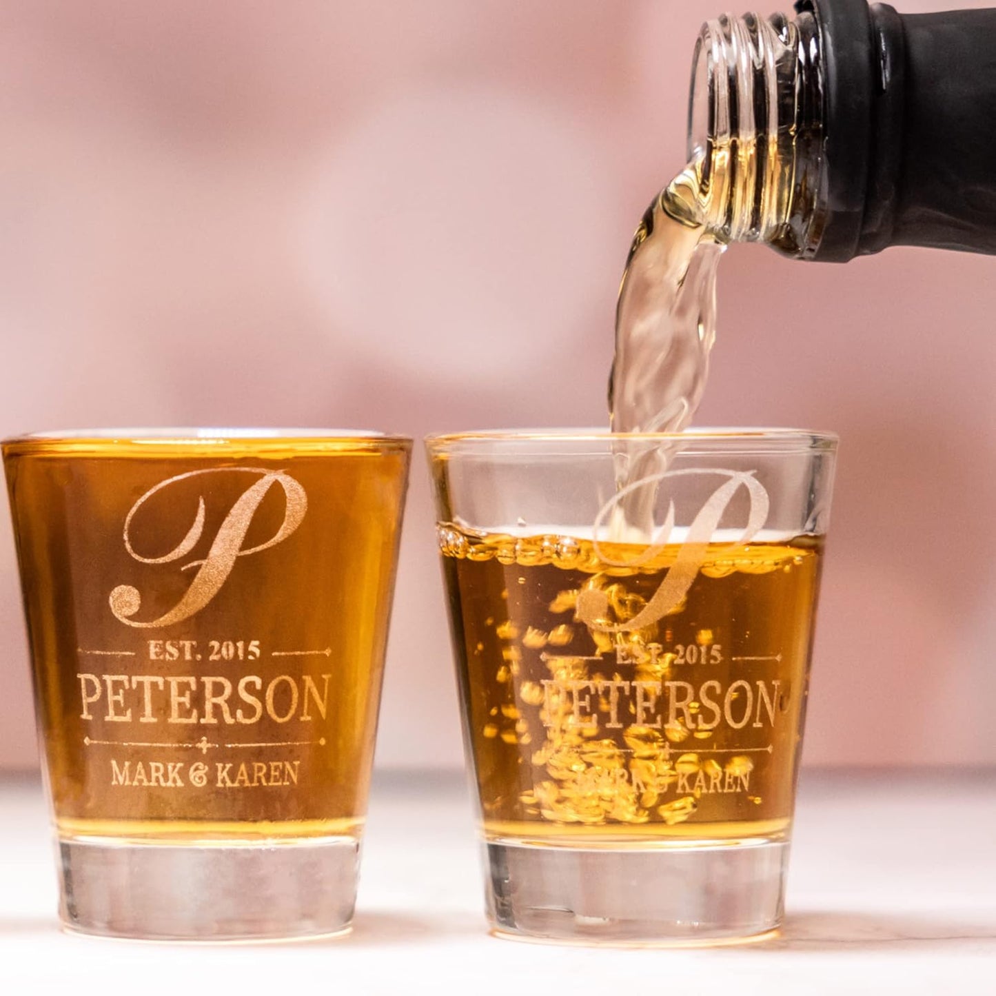 Gifts Inscribed Personalized Shot Glasses Set of 2 – Customized Glasses Drinking Set – Custom Drinking Glasses – Engraved Shot Glass Gift, Wedding, Birthday, Anniversary