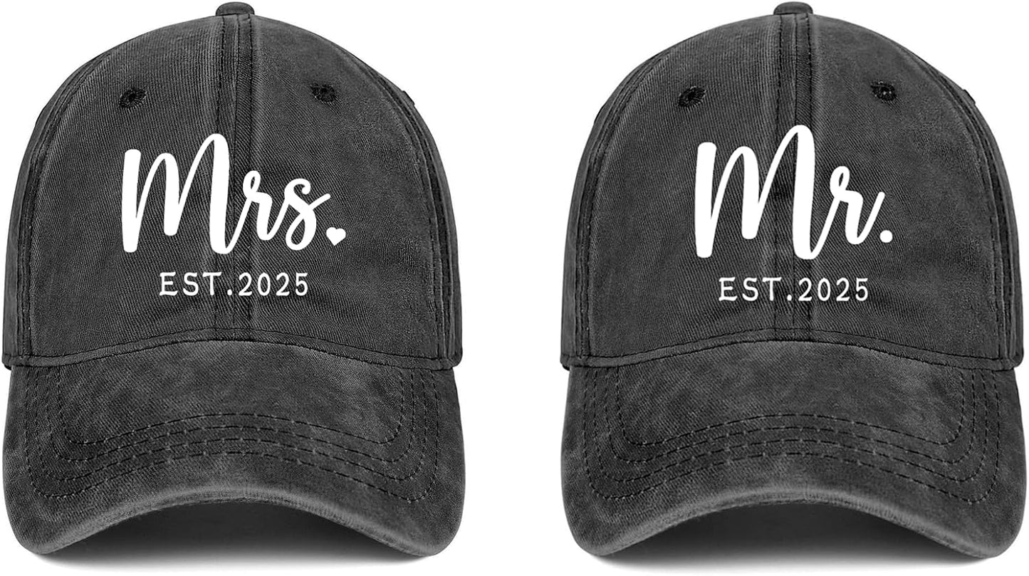 Mrs Bride Hat Bridal Shower Gifts Wedding Mr Couple Gift Cap Black