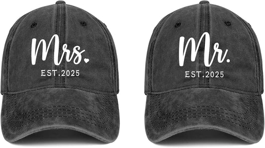 Mrs Bride Hat Bridal Shower Gifts Wedding Mr Couple Gift Cap Black