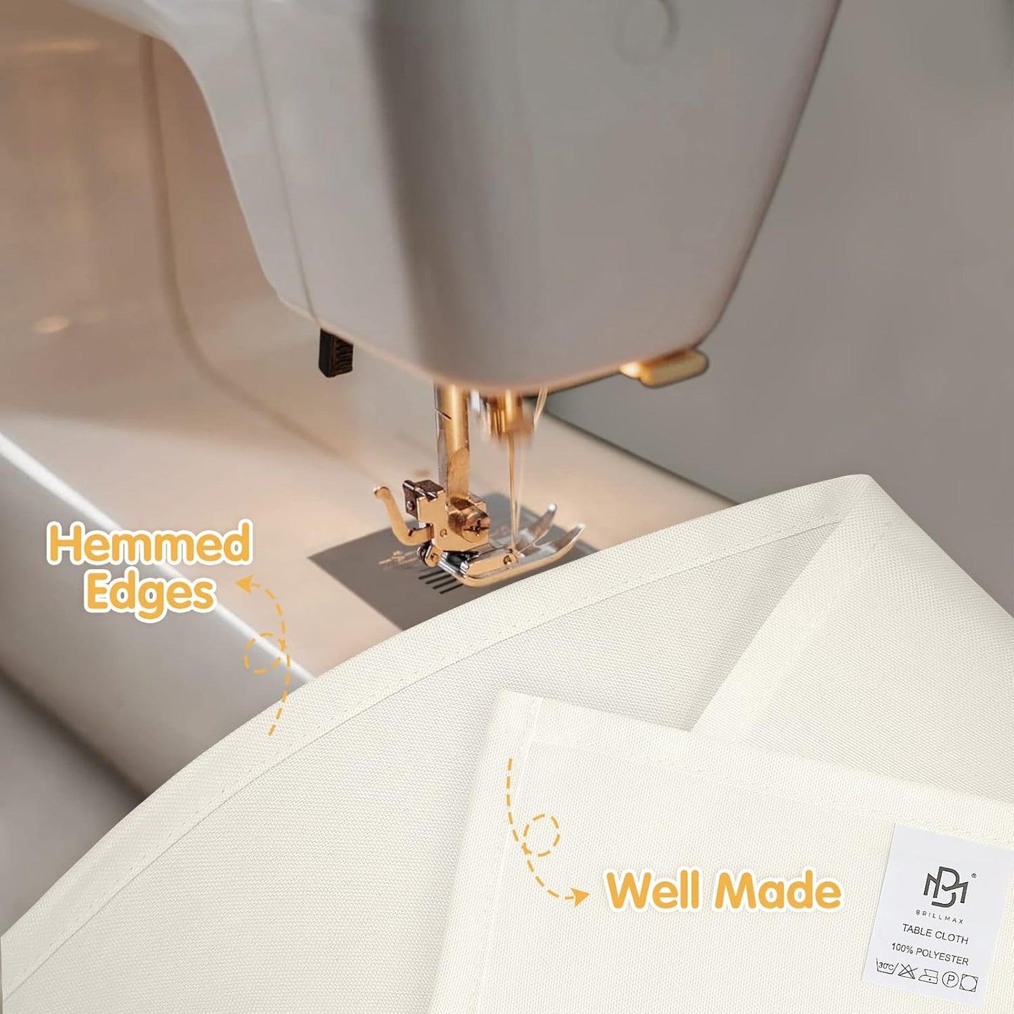 BRILLMAX 6 Pack Ivory Tablecloths for 8 Foot Rectangle Tables 90 x 156 Inch - 8ft Rectangular Bulk Linen Polyester Fabric Washable Cloth Cover for Wedding Reception Banquet Birthday Party