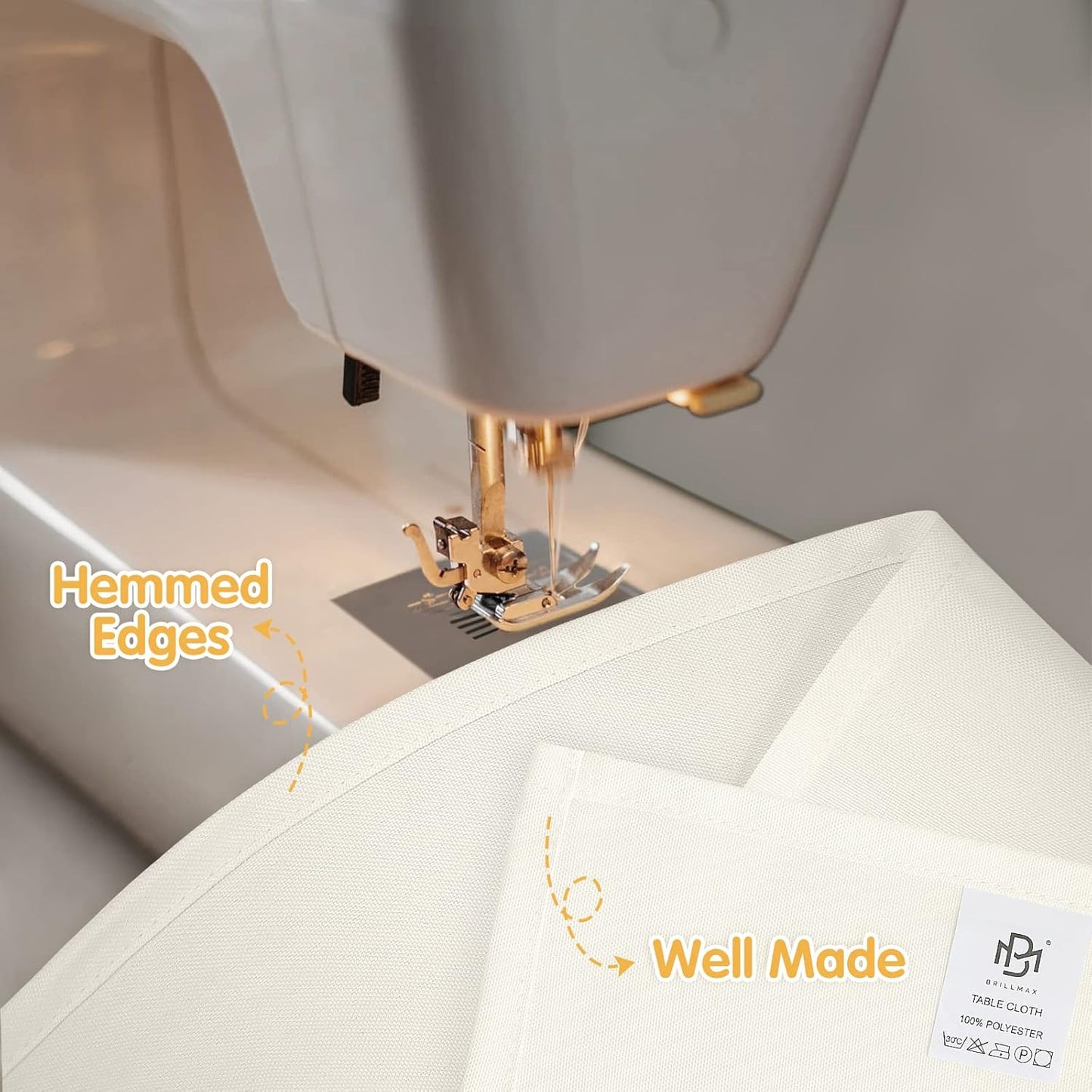 BRILLMAX 4 Pack Ivory Tablecloths for 8 Foot Rectangle Tables 90 x 156 Inch - 8ft Rectangular Bulk Linen Polyester Fabric Washable Cloth Cover for Wedding Reception Banquet Birthday Party