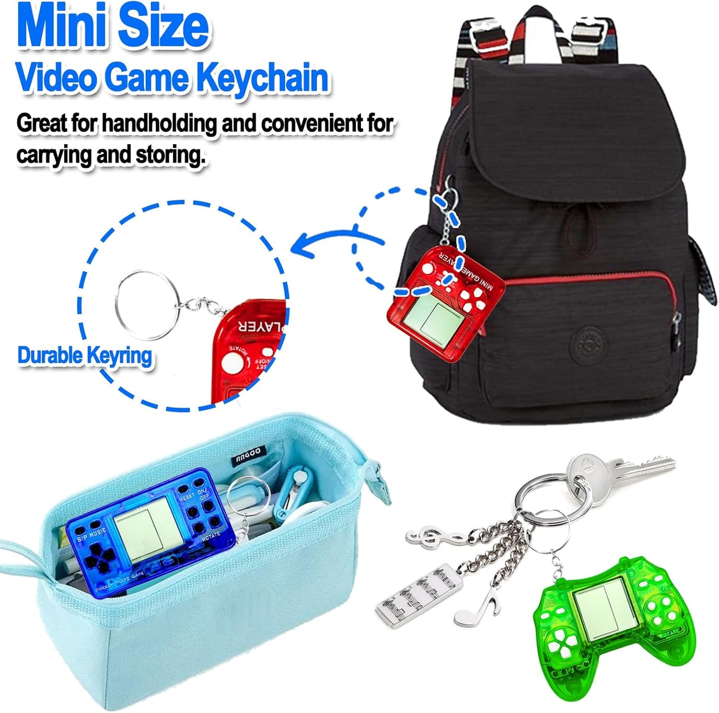 25 Pcs Video Game Party Favors, Mini Video Games Keychain, Gamer Birthday Party Decorations, Gamer Party Favors for Kids 8-12, Classroom Prizes, Goodies Bags Stuffer, Backpack