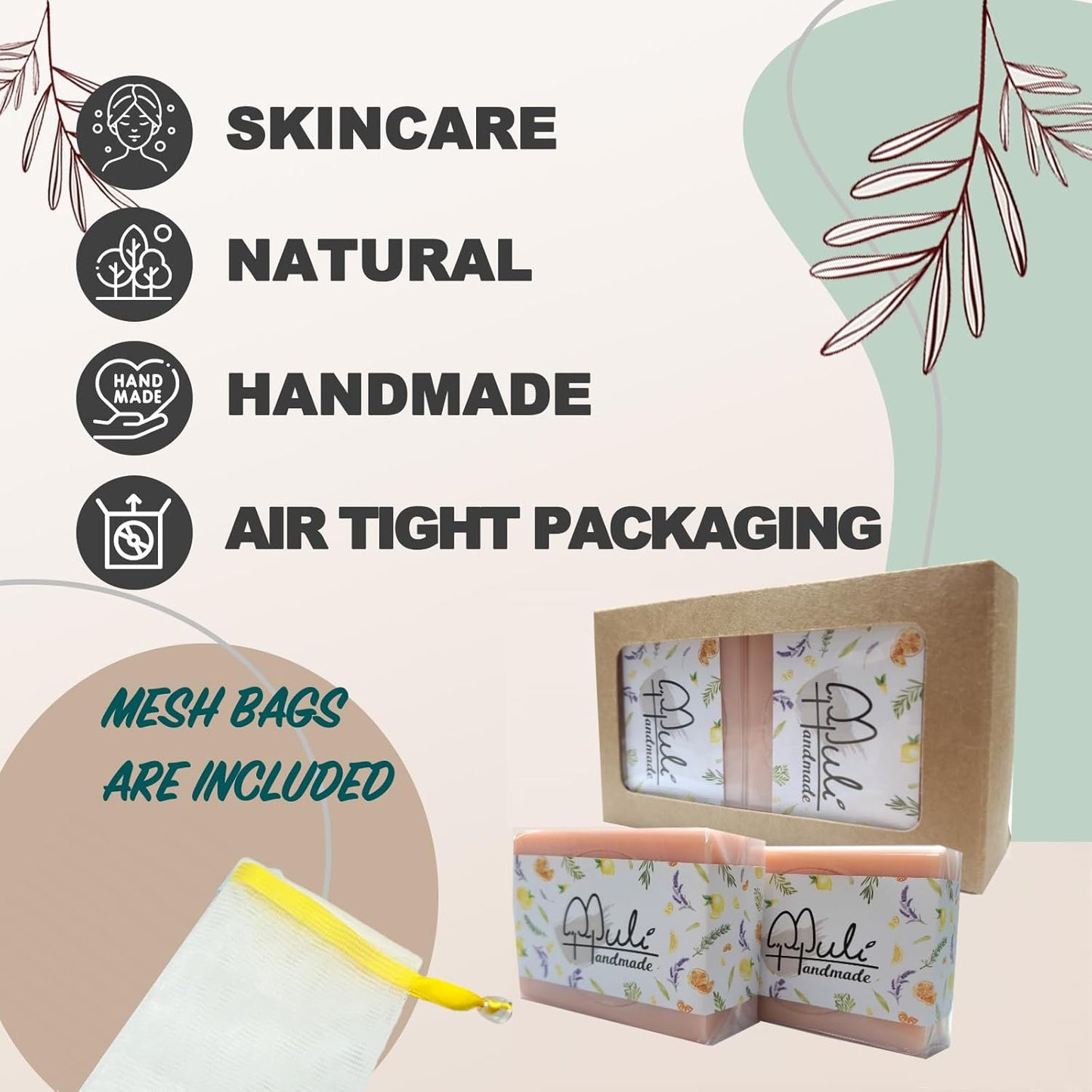 Natural Handemade Bar Soap for Men and Women with Essential oils, Scented Bar Soaps for Bath, Fragrance Regular Use Gift Set (Pack of 2) Rose Marseille