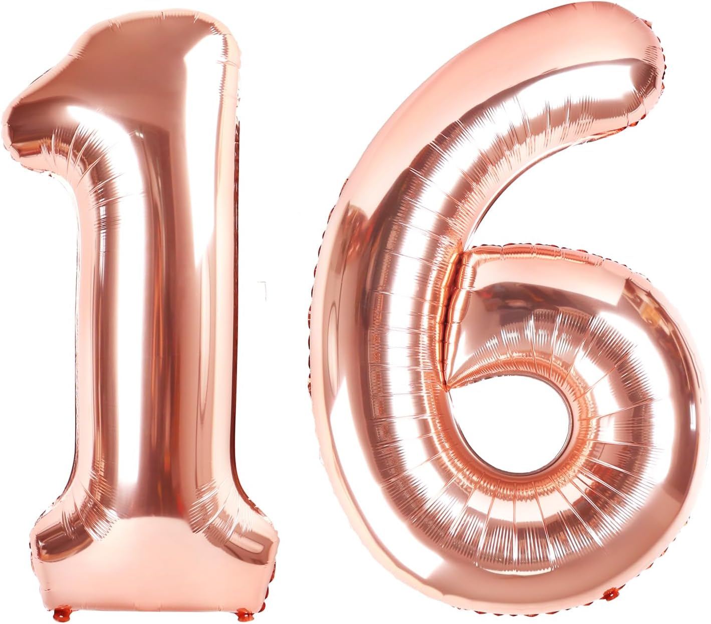 Rose Gold Number 16 Balloon 40 inch, 16 Number Balloons, 16th Birthday Decorations for Girls Boys, 16 Year Old Rose Gold Party Supplies