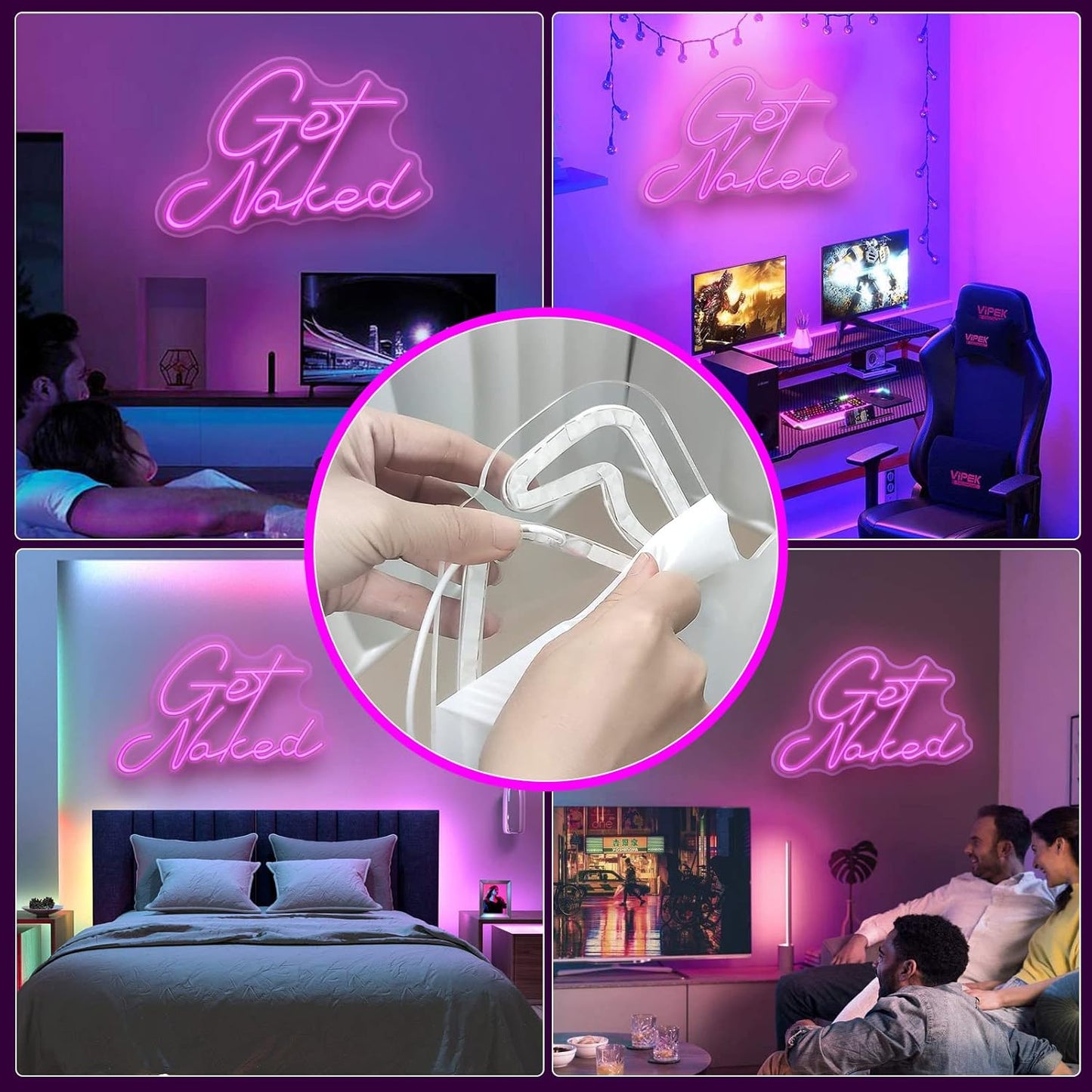 Neon Signs for Wall Decor Pink LED Light Sign for Preppy Room Decor Light Up Sign for Birthday Party Decoration USB Powered