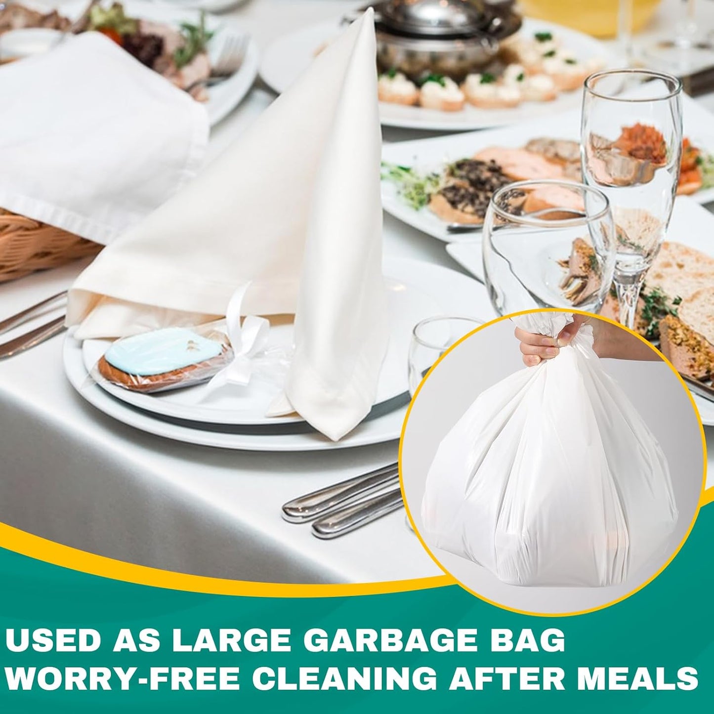 12 Pack White Plastic Table Cloths Disposable, 54 x 108 Inches Plastic Table Cover for Rectangle Tables, Disposable Tablecloth for Dinning, Parties, BBQ, Wedding, Outdoor