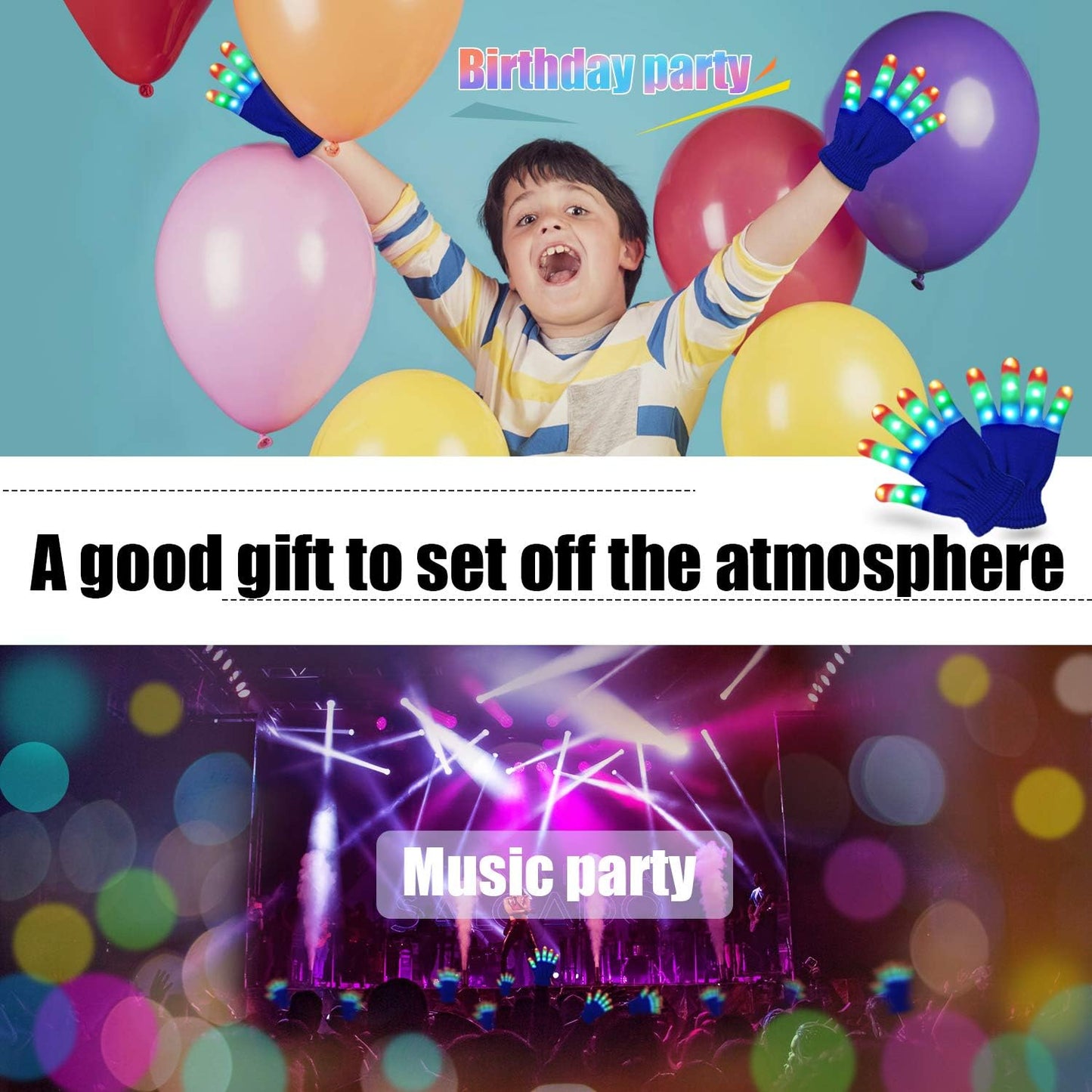 Children LED Finger Light Gloves Cool Fun Toys for Kids - Gifts for Kids