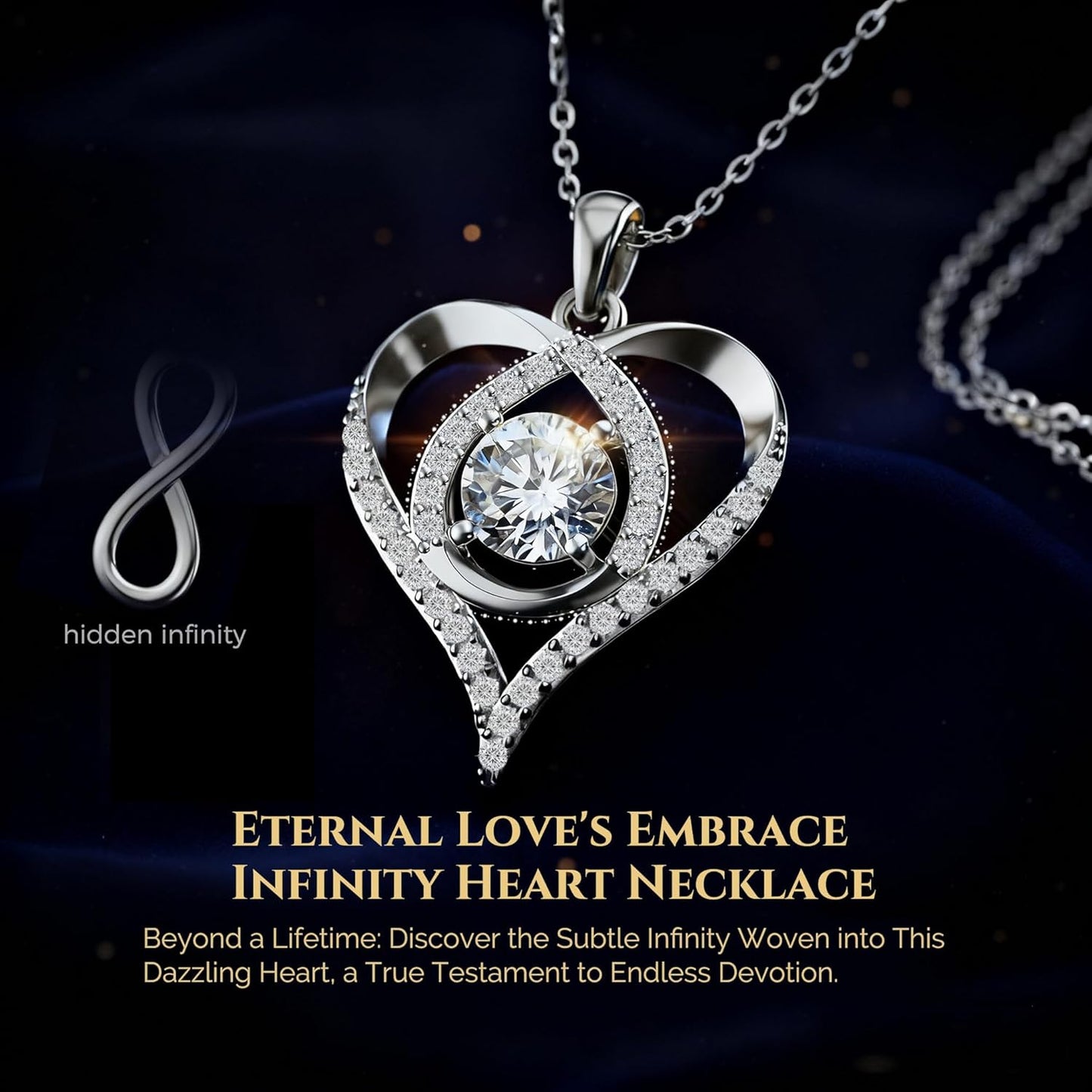 Heart Pendant Necklace for Her Moissanite Lab-Created Gem Jewelry for Women I Love You S925 Sterling Silver Gifts to Wife Girlfriend Mom Daughter Anniversary Birthday Christmas Valentines Day