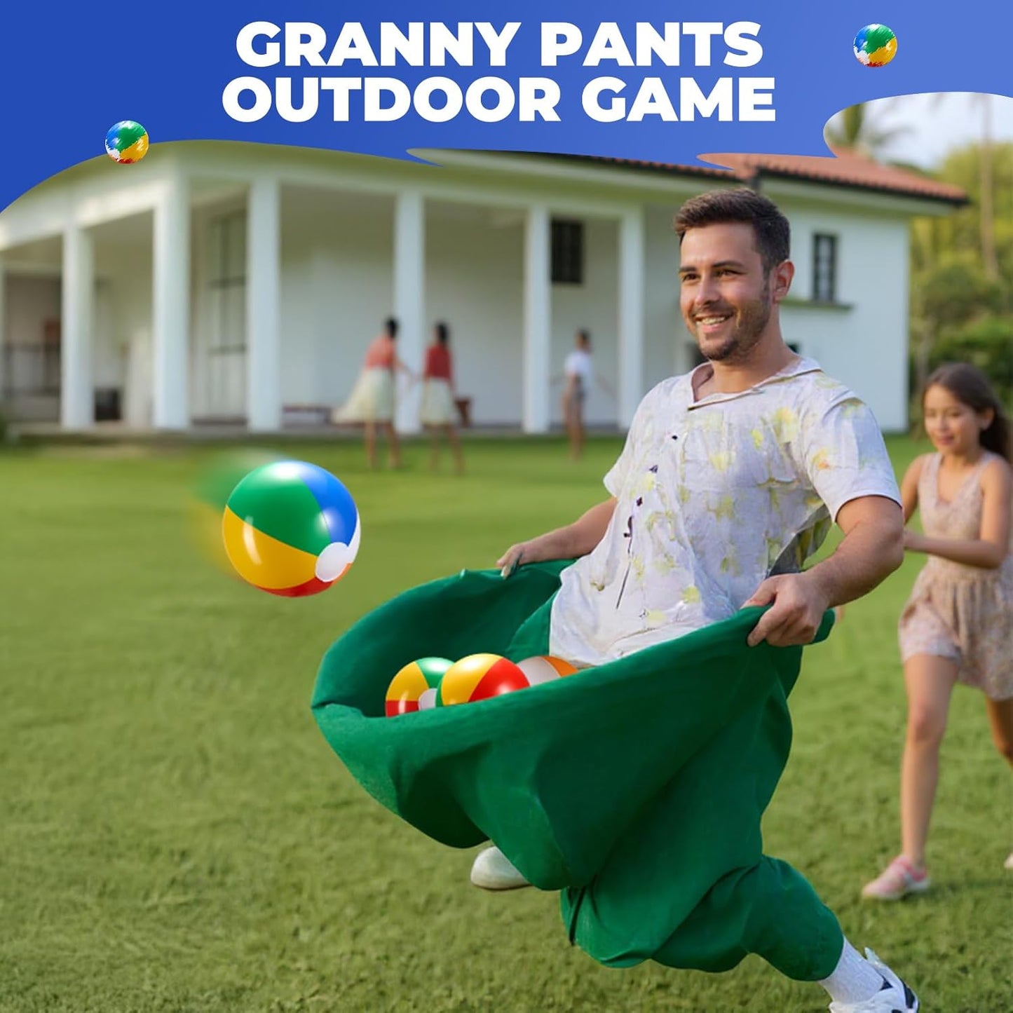 Granny Pants Yard Game Sets,4PCS Granny Pants Family Party Outdoor Games with Bouncy Balls for Adults and Kids,The Family Reunion Ultimate Backyard Party Games