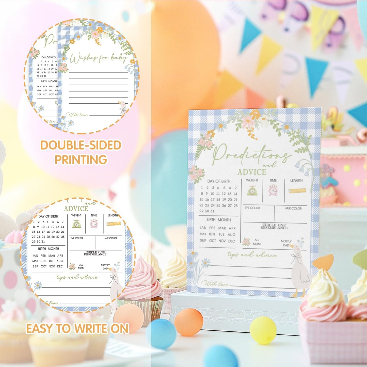 Silly Goose Baby Shower Games, Baby Predictions & Advice Cards for Baby Shower Game Activity, Silly Goose Wishes Cards, Advice for New Parents to Be, Baby Party Wishes Games Cards for Guest 30 Pack