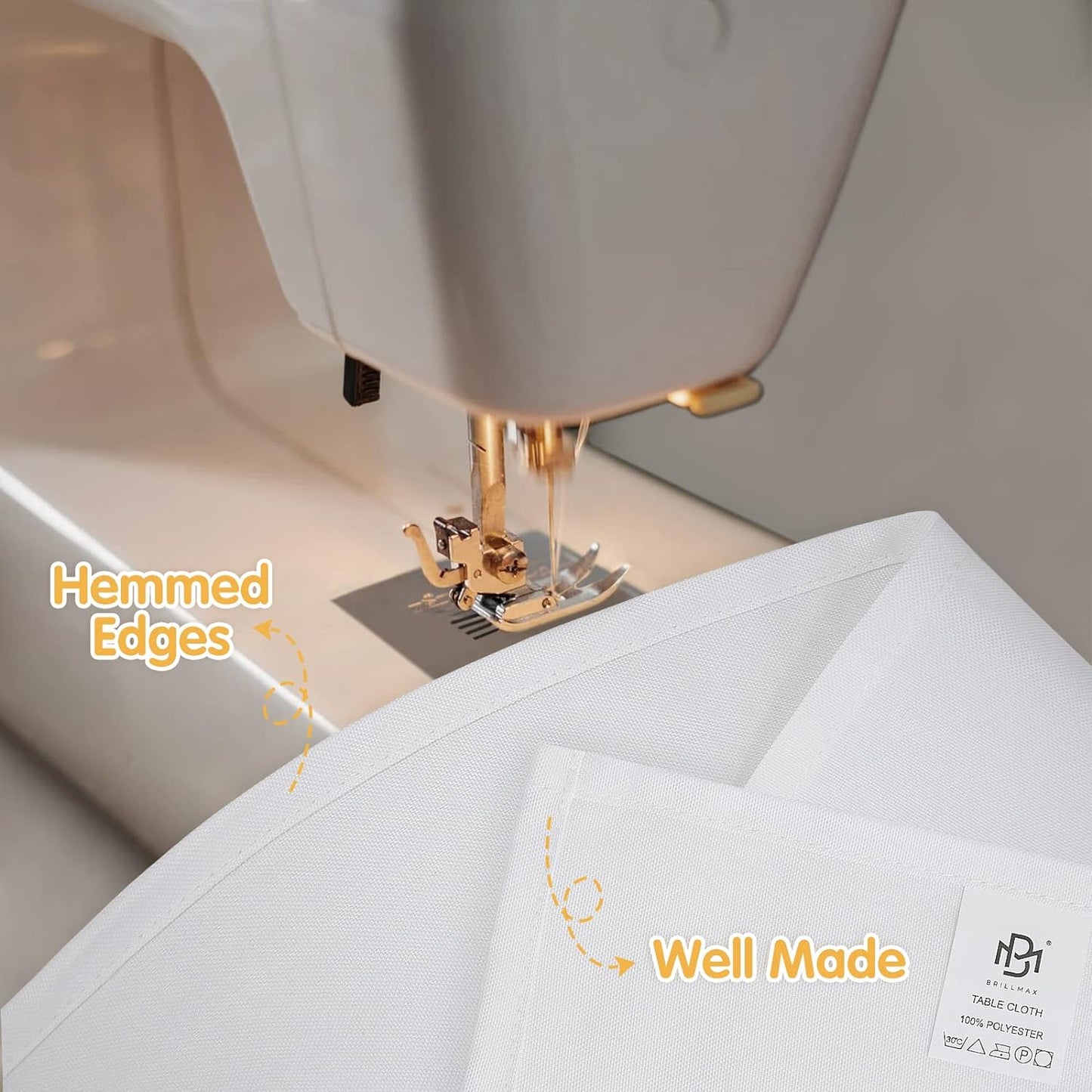 BRILLMAX 10 Pack White Tablecloths for 6 Foot Rectangle Tables 60 x 102 Inch - 6ft Rectangular Bulk Linen Polyester Fabric Washable Cloth Cover for Wedding Reception Banquet Birthday Party