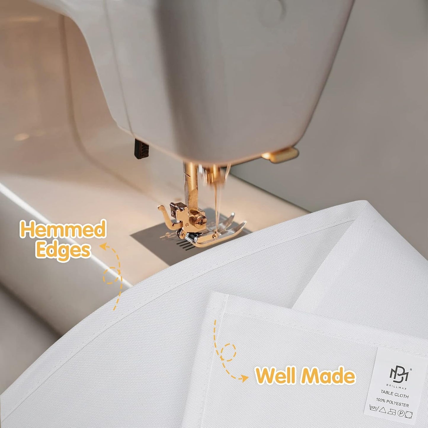 BRILLMAX 4 Pack White Tablecloths for 8 Foot Rectangle Tables 90 x 156 Inch - 8ft Rectangular Bulk Linen Polyester Fabric Washable Cloth Cover for Wedding Reception Banquet Birthday Party