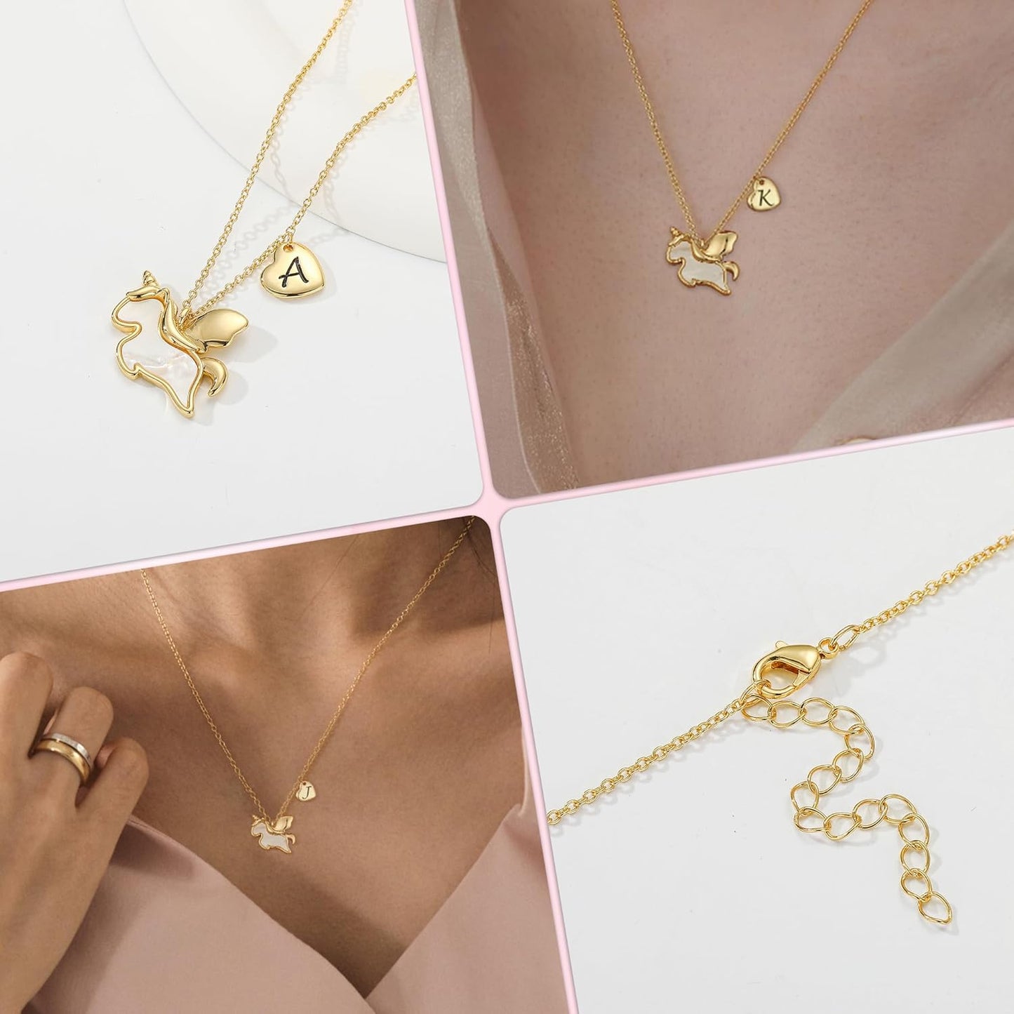 Unicorn Gifts for Girls - Unicorn Initial Pendant Necklace Jewelry, Christmas Birthday Gifts Ideas, Stocking Stuffers for Kids Teen Girls Daughter Age 5-15