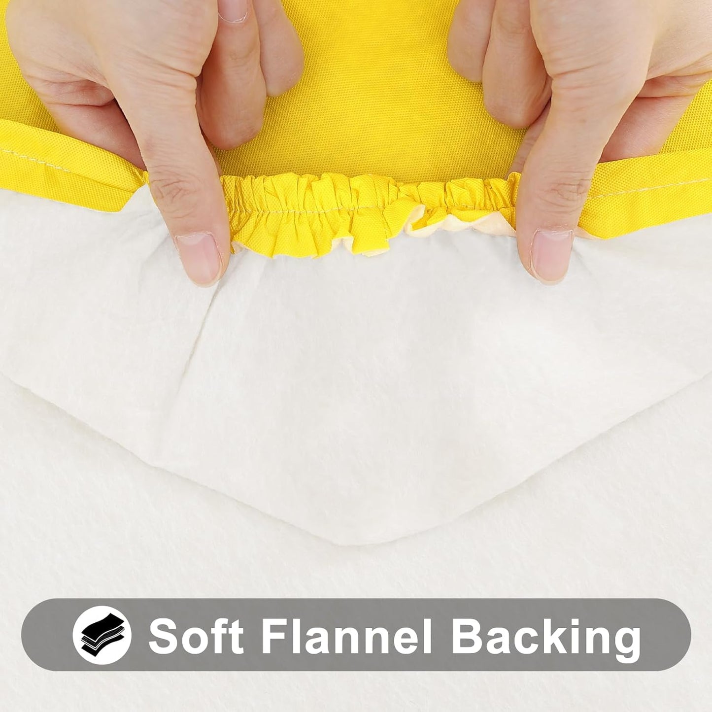 Smiry Rectangle Tablecloth, Elastic Fitted Flannel Backed Vinyl Tablecloths for 6ft Folding Tables, Waterproof Wipeable Table Covers for Indoor, Outdoor, Picnic and Camping (Yellow, 30"x72")