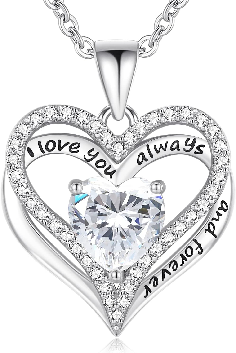 S925 Sterling Silver Necklace for Women, Wife Jewelry Rose Gold, Mom Birthday Valentines Mothers Day Gifts, Girlfriend Necklaces, Daughter Heart Jewel, Anniversary for Her