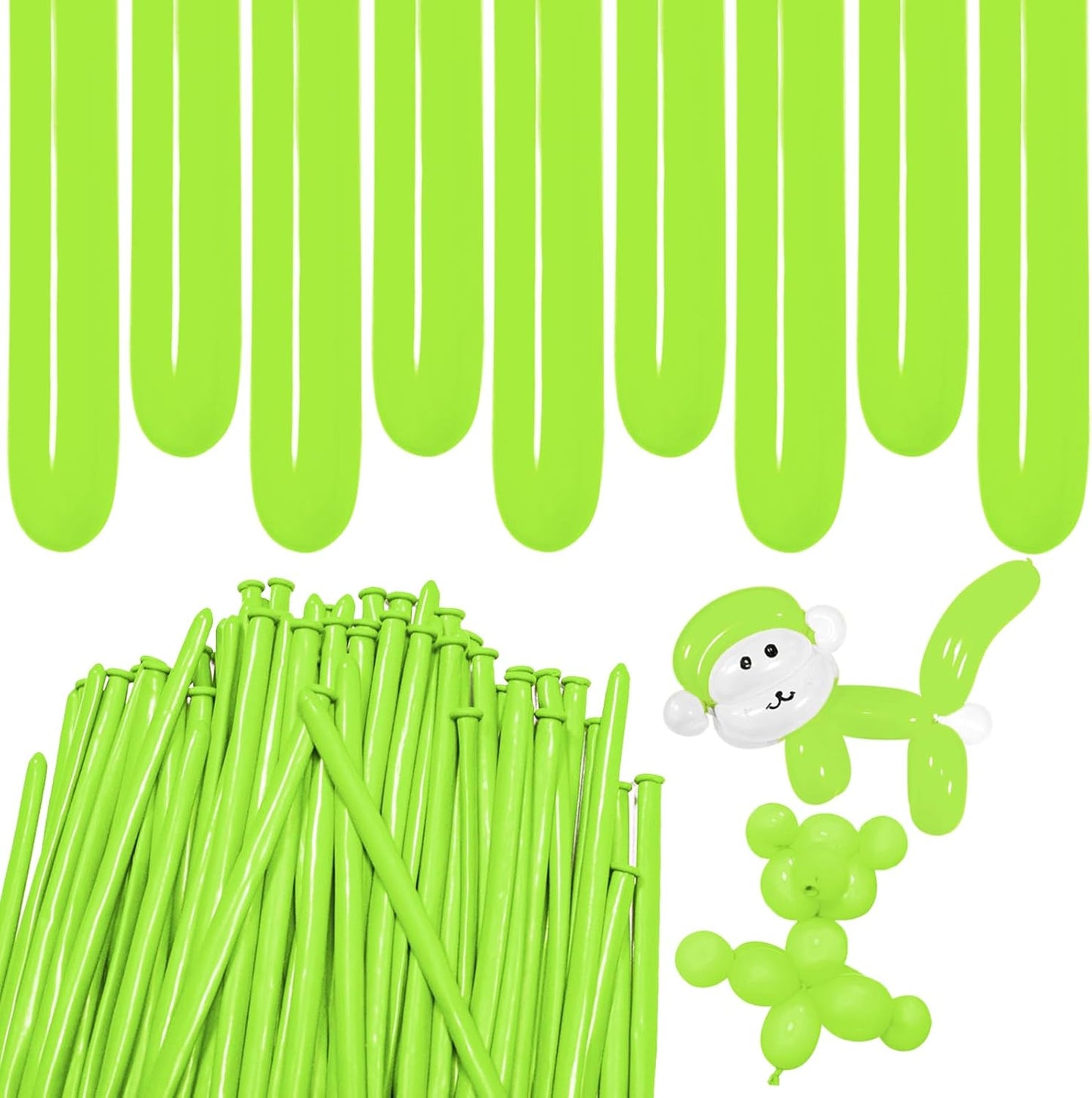 Light Green Long Balloons Premium 260 Twisting Balloons Animals Magic for Birthday Kids Wedding Party Supply 100pcs