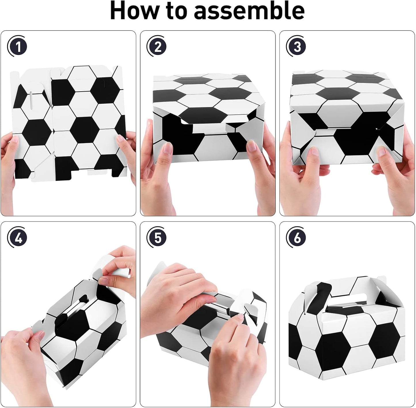 durony 16 Pack Soccer Treat Boxes Sports Party Supplies Soccer Party Favors Football Bags Candy Goodie Gift Boxes for Soccer Team Birthday Baby Shower Decorations 6.2 x 6.2 x 3.5 Inch