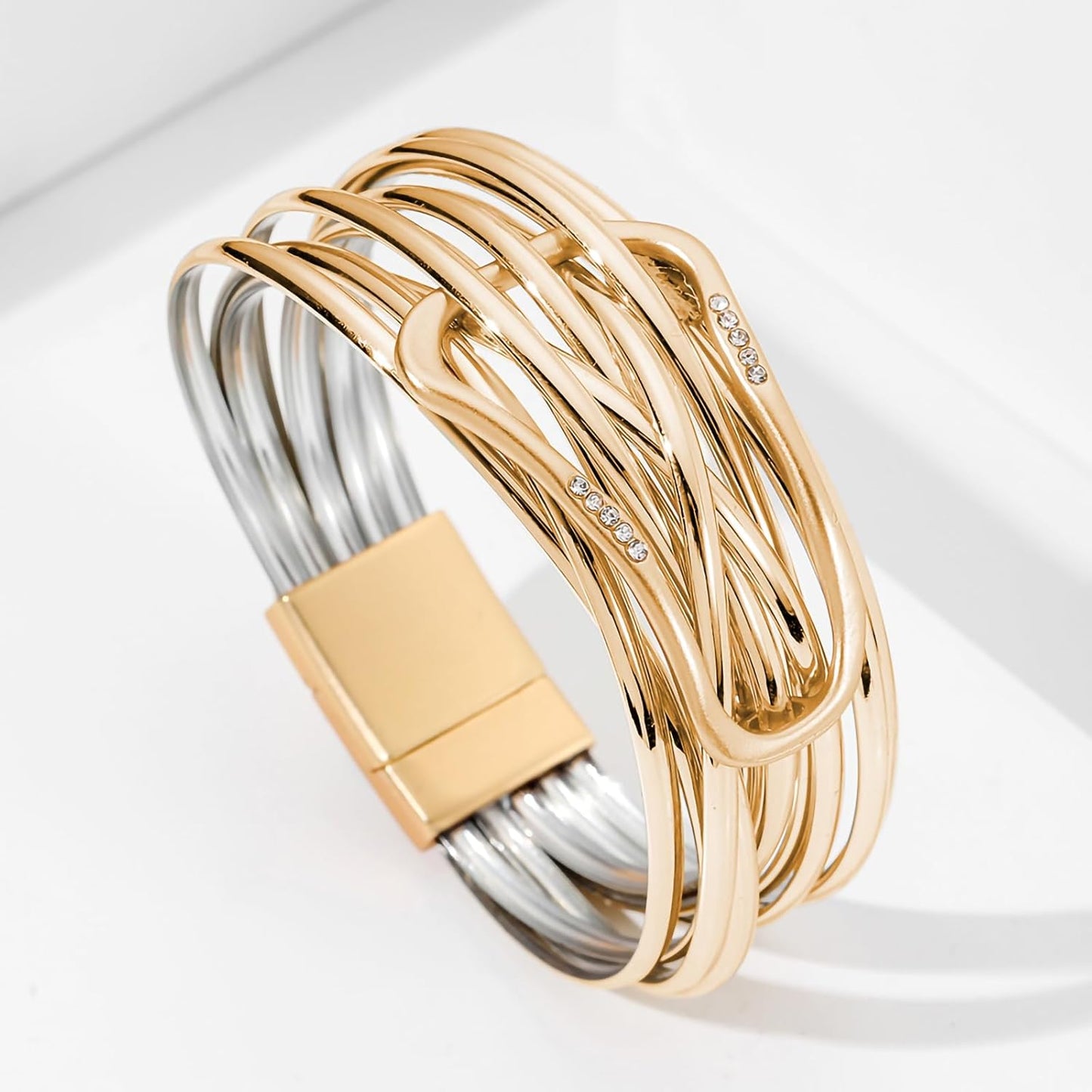 Fesciory Leopard Bracelet for Women, Boho Leather Wrap Multi-Layer Pearl Crystal Bracelet Bangle Jewelry