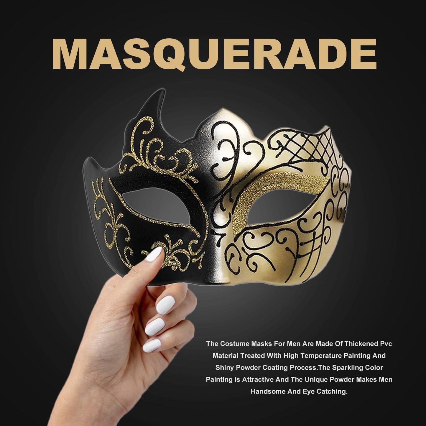 Masquerade Mask for Men Vintage Venetian Mask Halloween Mask for Party Prom Ball Costume Mask