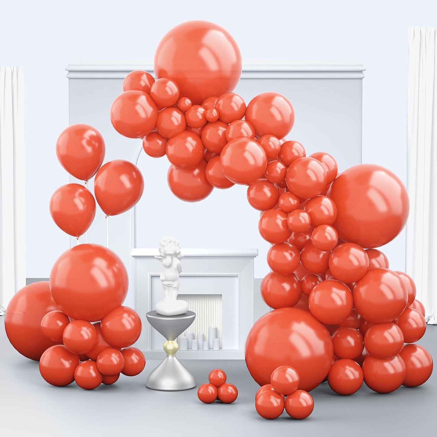 Light Red Balloons, 150 pcs Different Sizes Pack of 18 Inch 12 Inch 10 Inch 5 Inch Pale Red Balloons for Balloon Garland Balloon Arch as Birthday Party Wedding Decorations