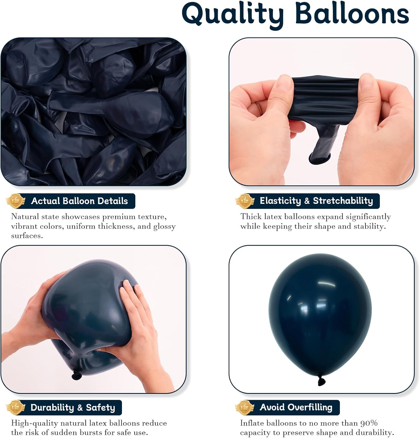 Navy Blue Balloons 125 PCS Different Sizes 18 12 10 5 Inch Dark Blue Balloon Arch Kit Garland for Birthday Party Baby Shower Graduation New Year Weddings Father's Day Party Decorations