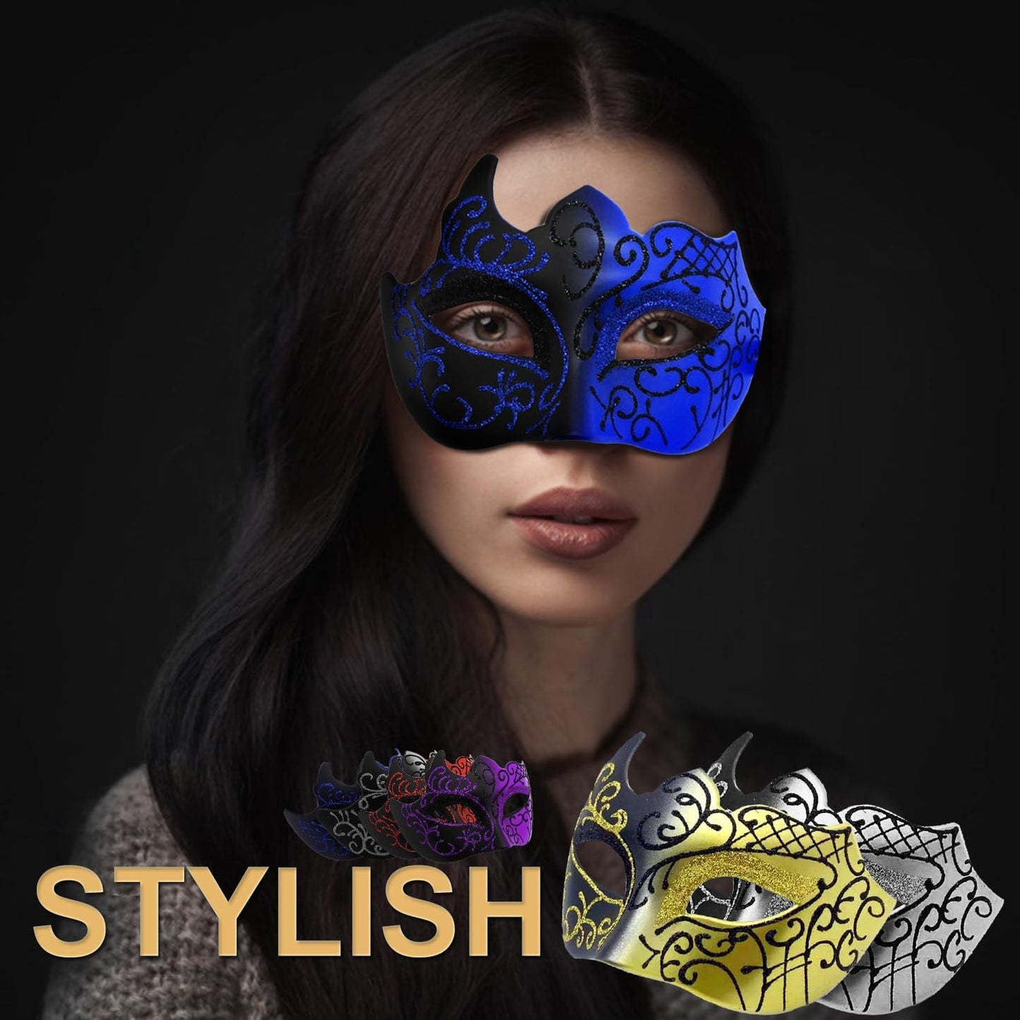 Masquerade Mask for Men Vintage Venetian Mask Halloween Mask for Party Prom Ball Costume Mask