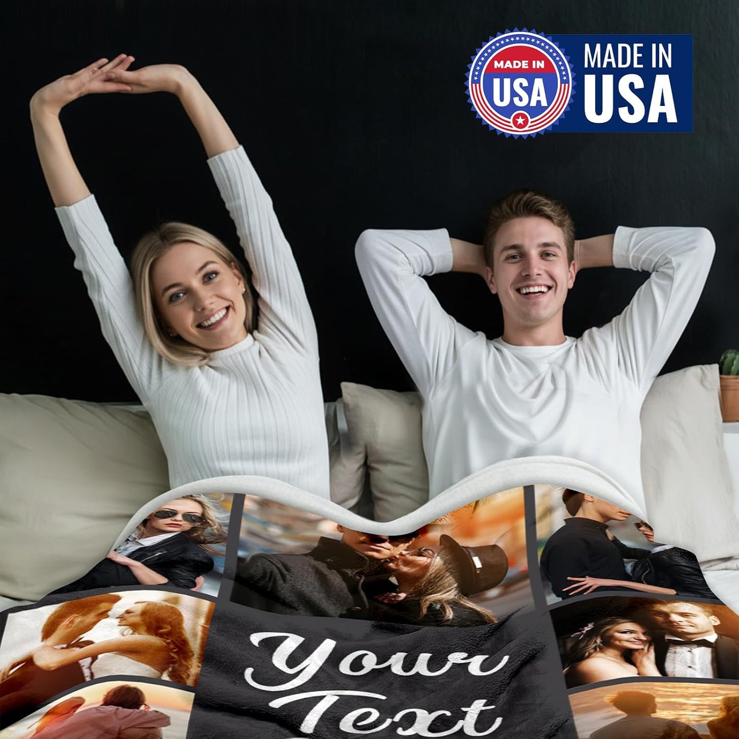 Yofair Ships Next Day, Custom Blanket with Picture Anniversary Wedding Gifts for Women Men Personalized Photo Blankets I Love You Couple Gift for Boyfriend Girlfriend Wife Husband